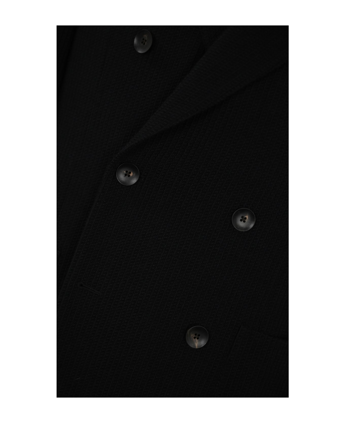 Lardini Double-breasted Special Line Drop 7 Regular Jacket In Wool And Cotton - Nero