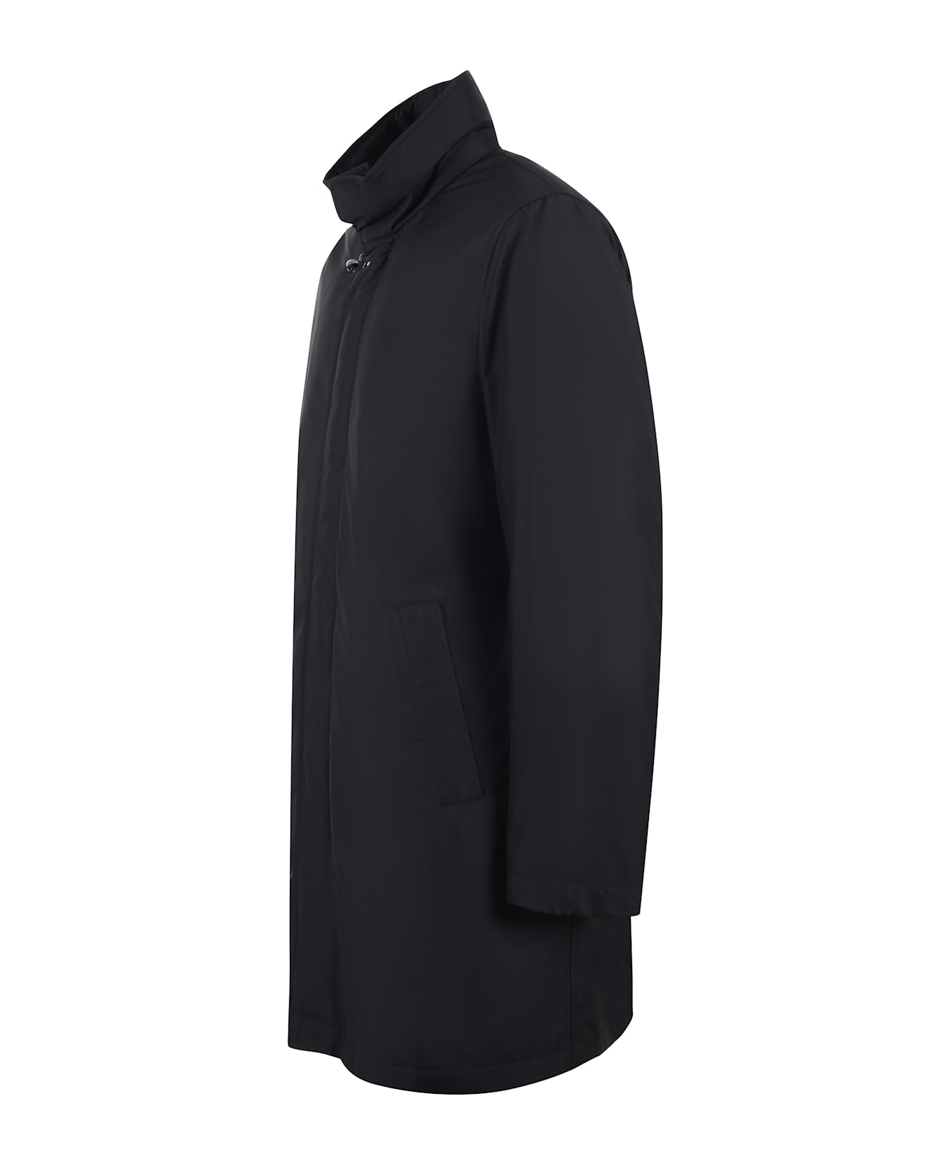 Fay Impermeabile Collo In Piedi Raincoat - Black