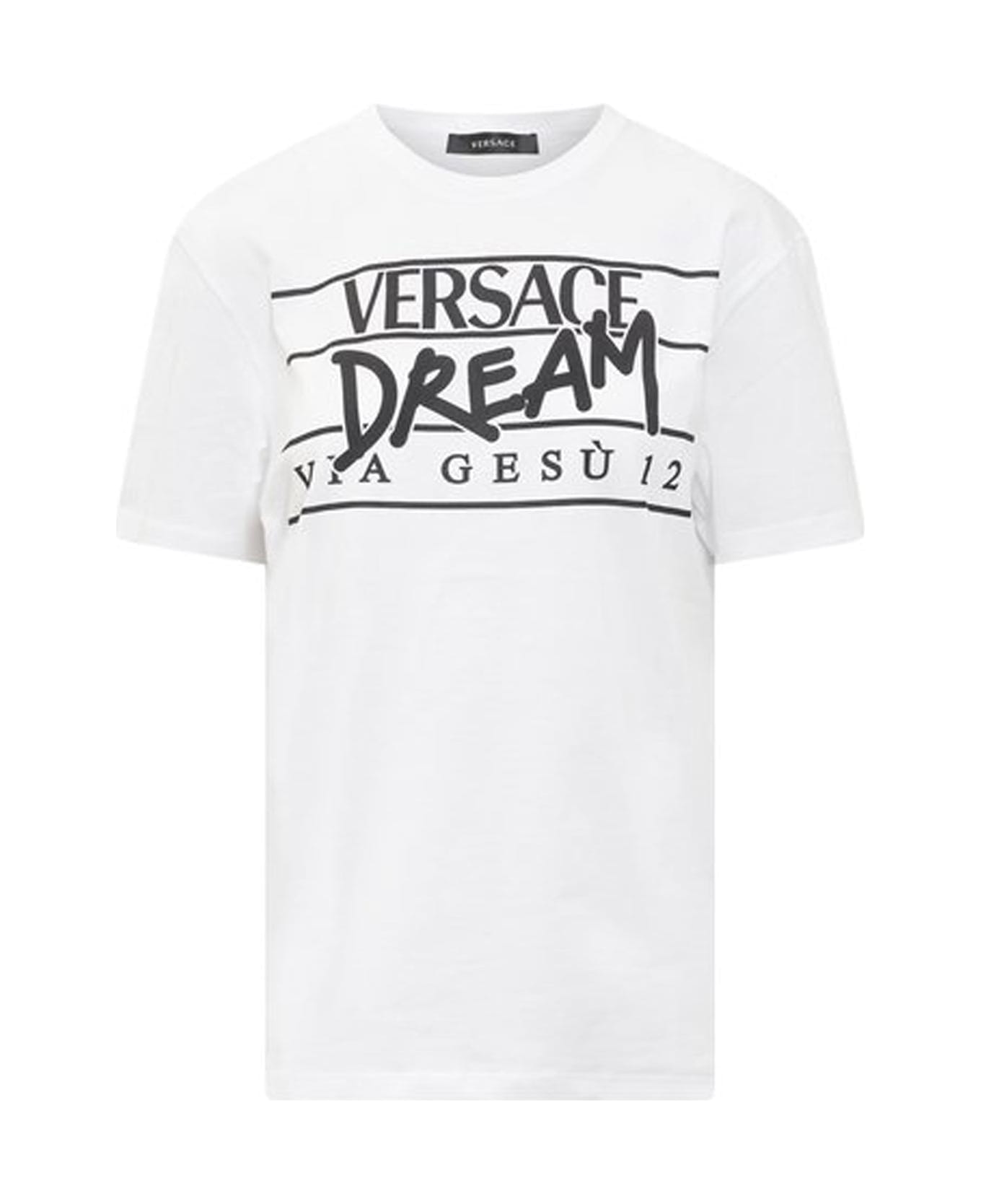 Versace Logo Cotton T-shirt - White Tシャツ