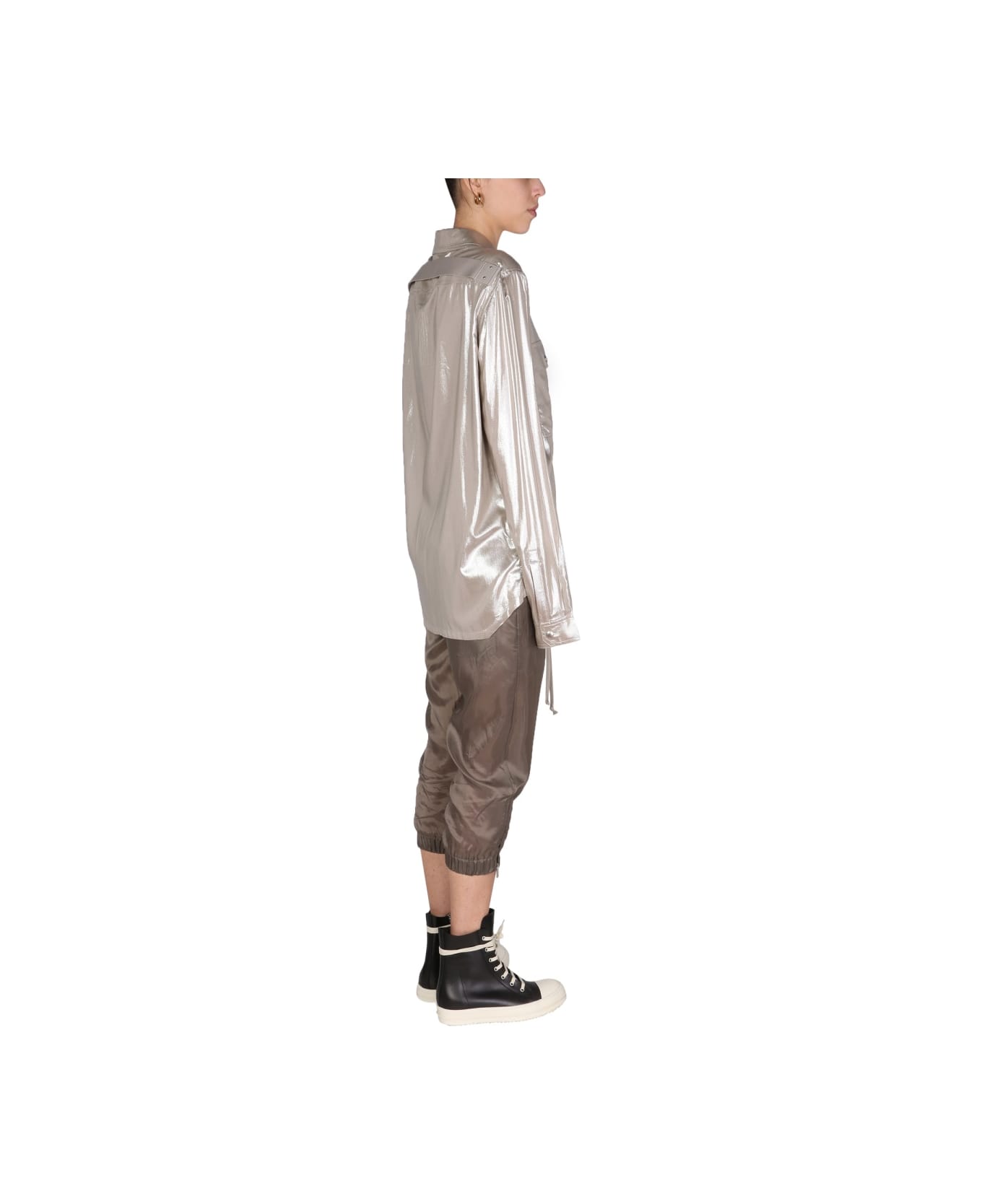 Rick Owens Metallic Effect Shirt - SILVER