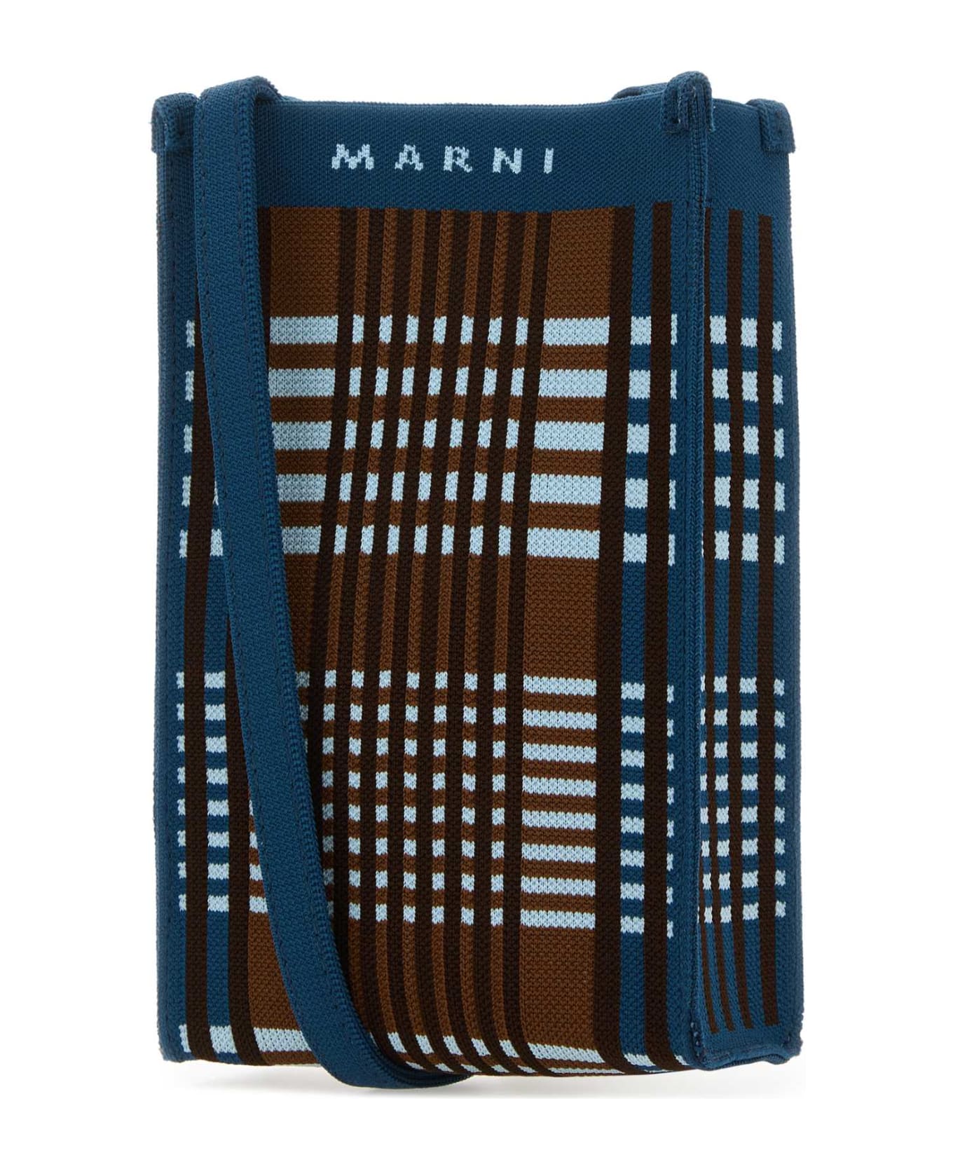 Marni Embroidered Fabric Crossbody Bag - LIGHTBLUERUST
