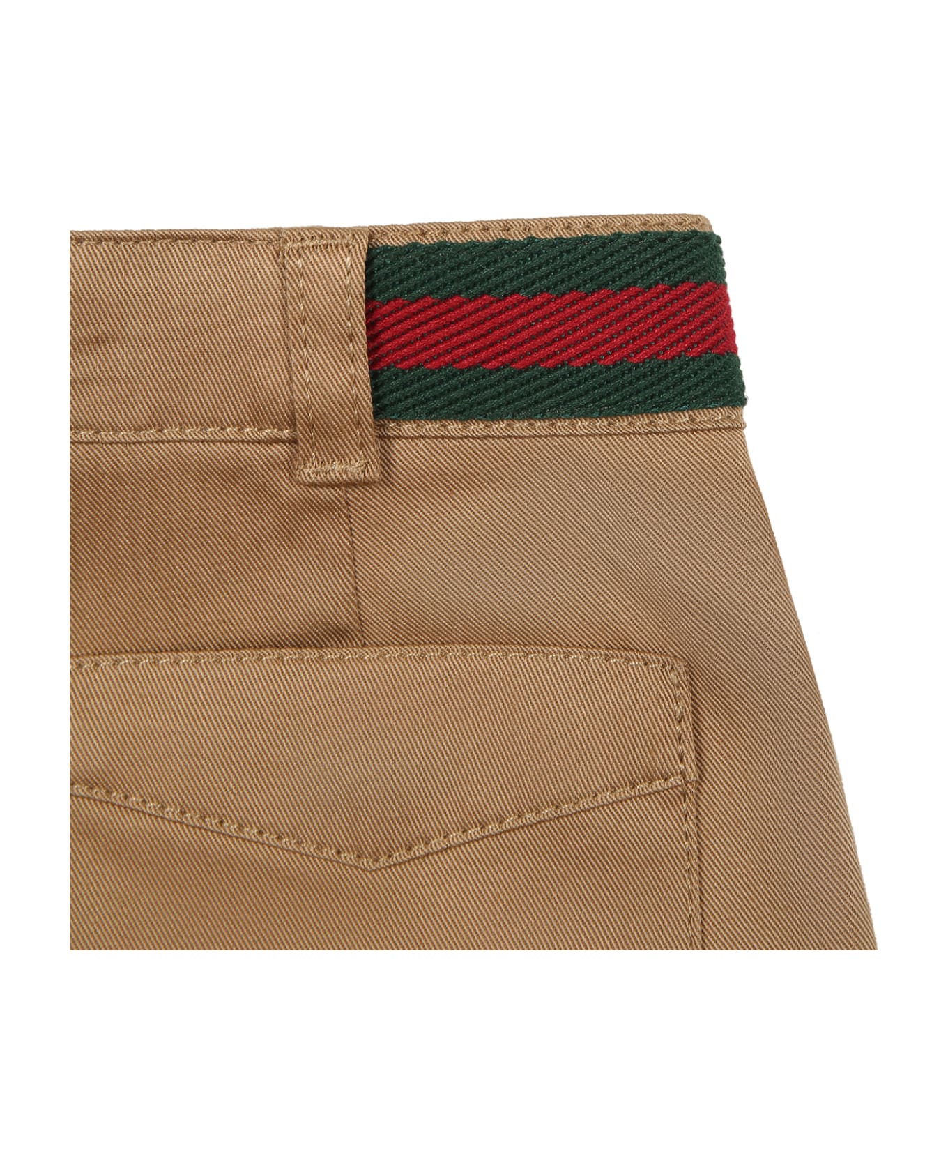 Gucci Beige Shorts For Baby Boy With Web Detail - Blu ボトムス