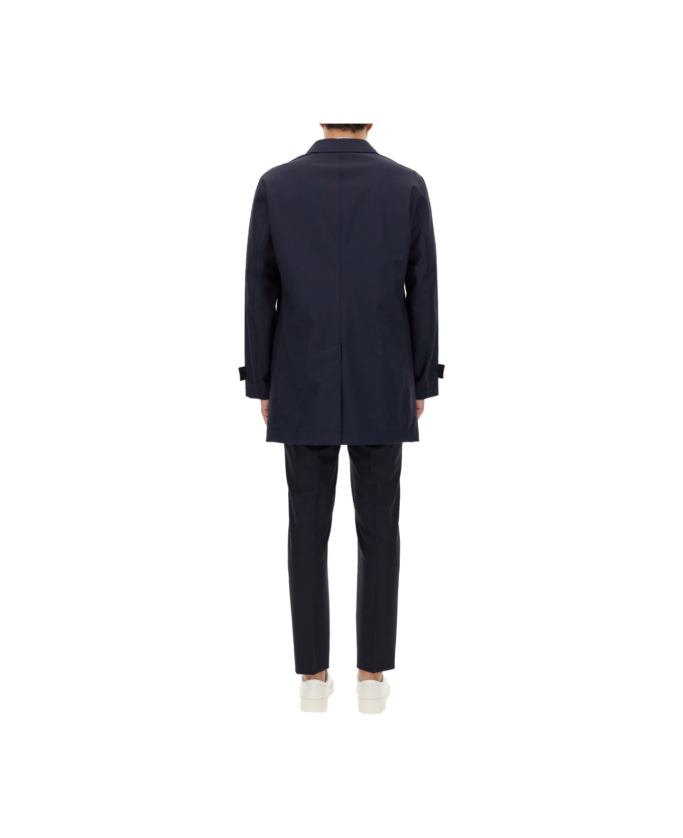 Hugo Boss Trench Coat With Buttons - BLUE