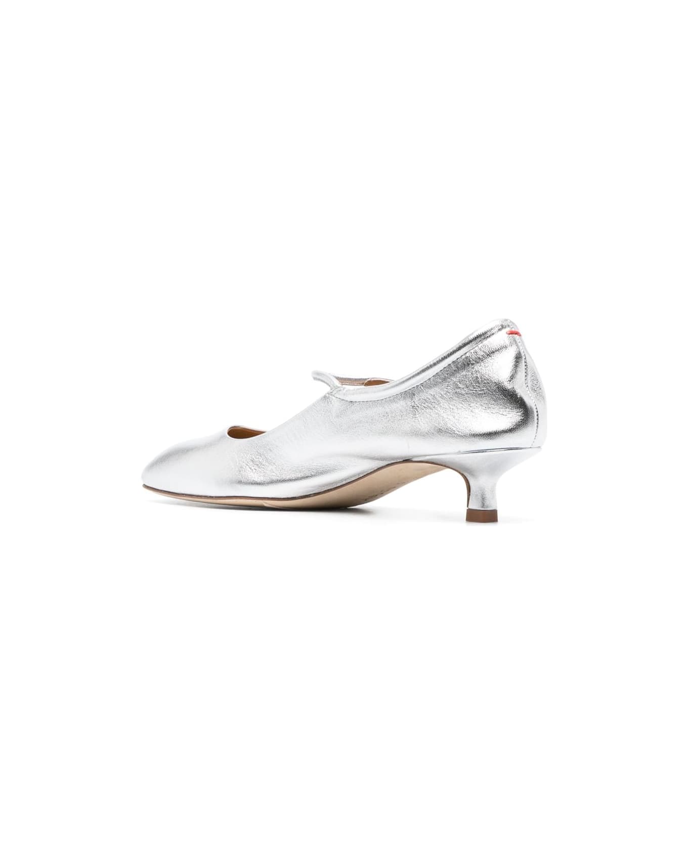 aeyde Ines Laminated Nappa Leather Silver - Silver