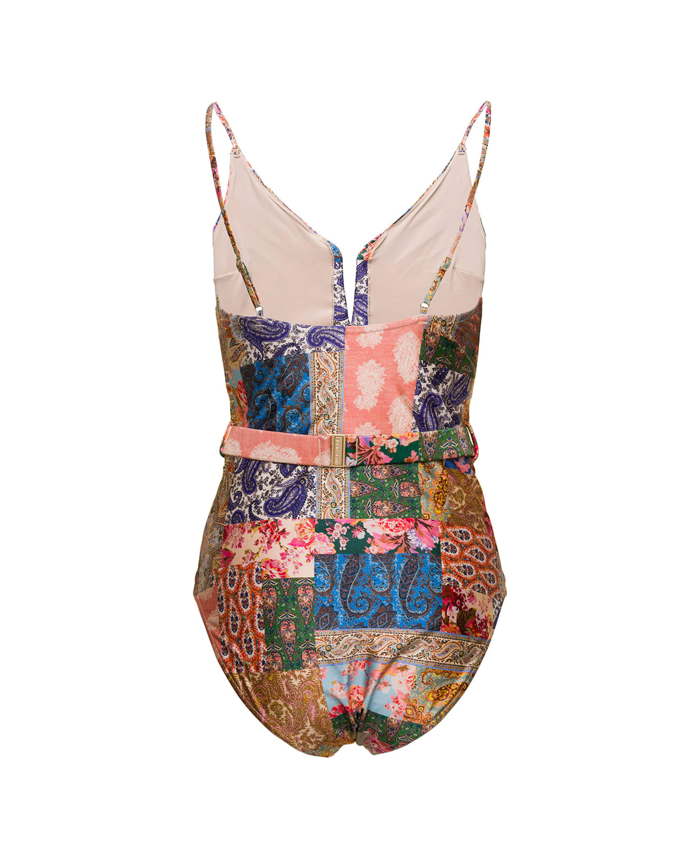 Zimmermann Multicolor Swimsuit With All-over Paisley Motif And Belt In Stretch Polyamide Woman - Multicolor
