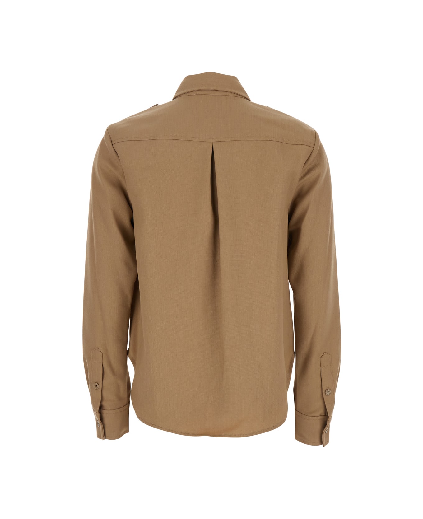 MICHAEL Michael Kors Beige Shirt With Patch Pockets On The Chest In Virgin Wool Blend Woman - Beige