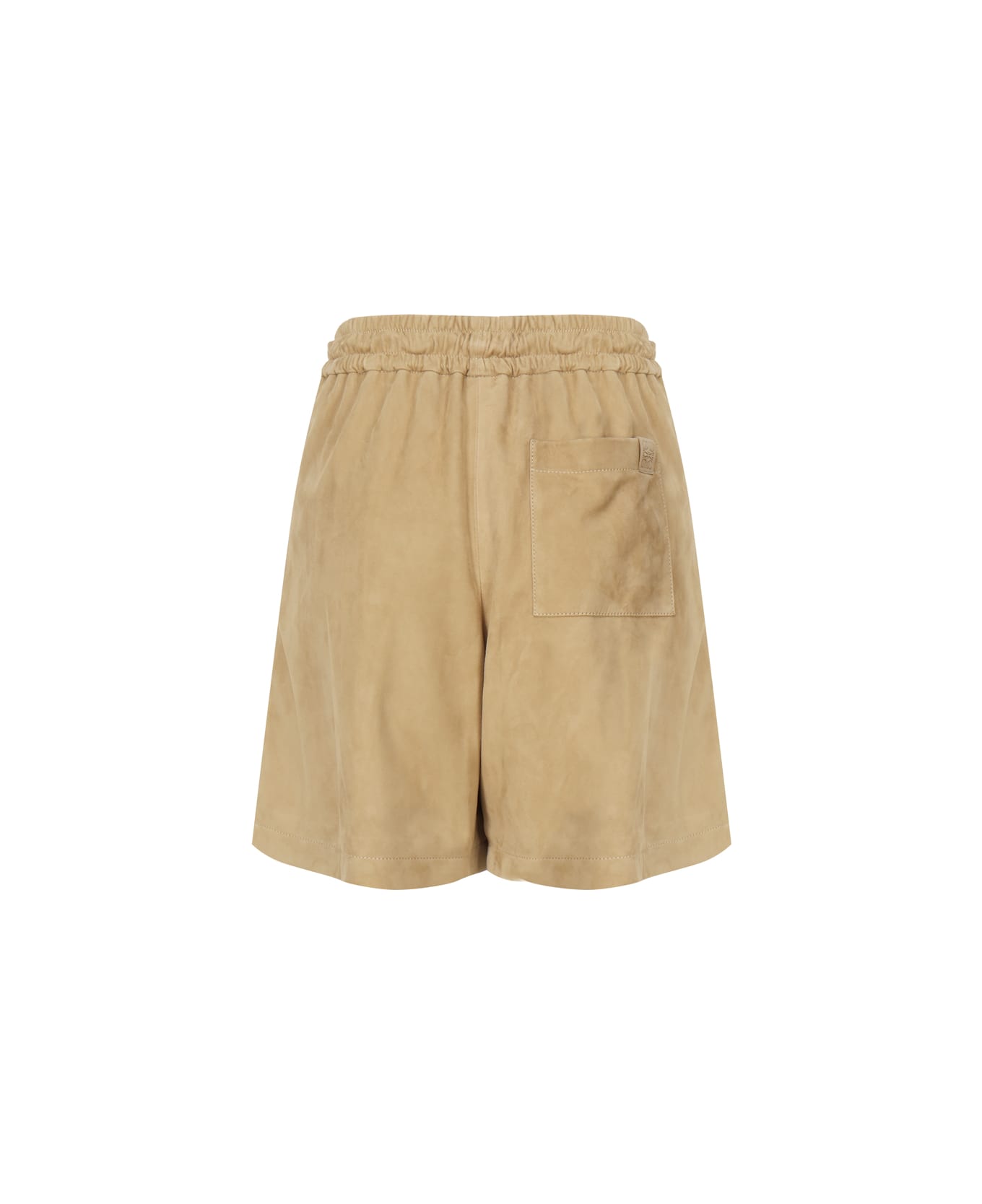 Loewe zip Suede Shorts - Gold