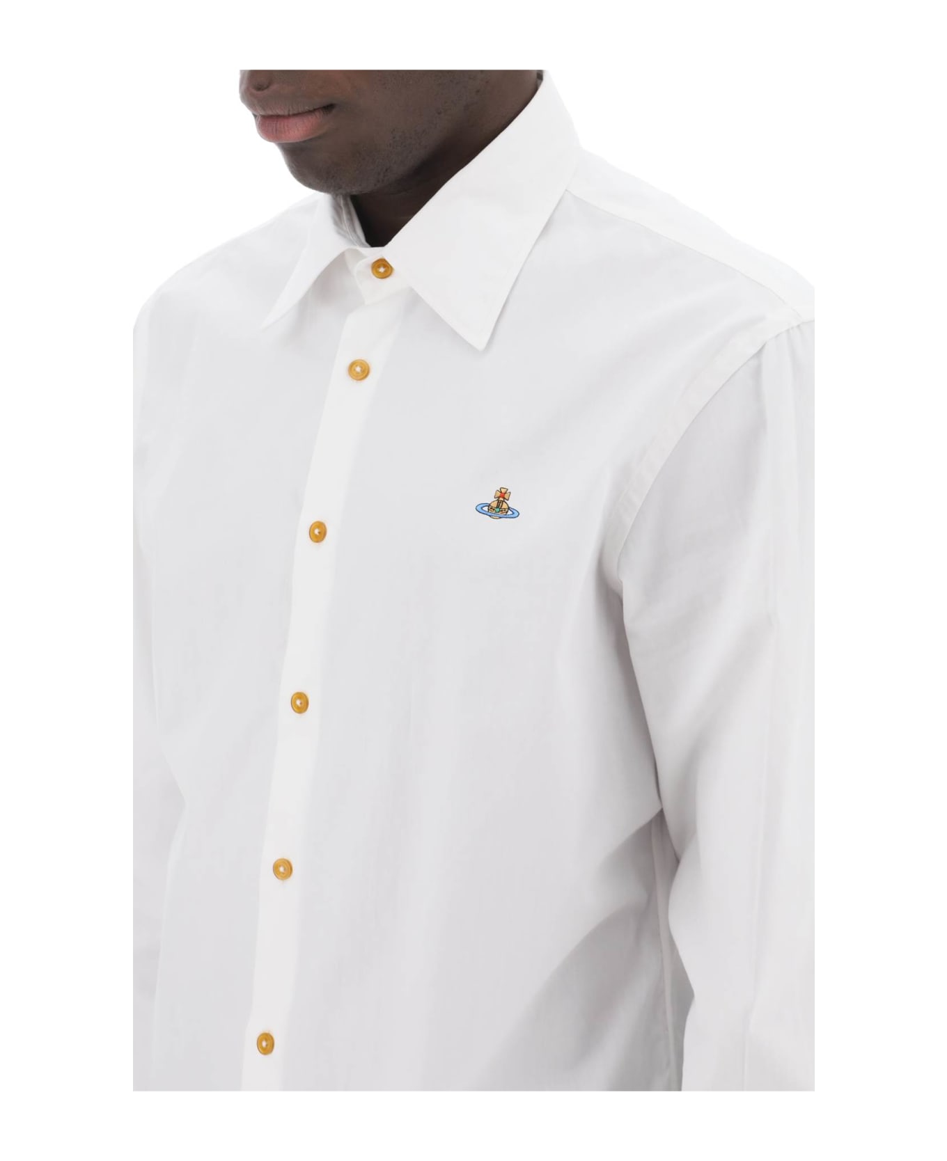Vivienne Westwood Ghost Shirt With Orb Embroidery - WHITE (White)