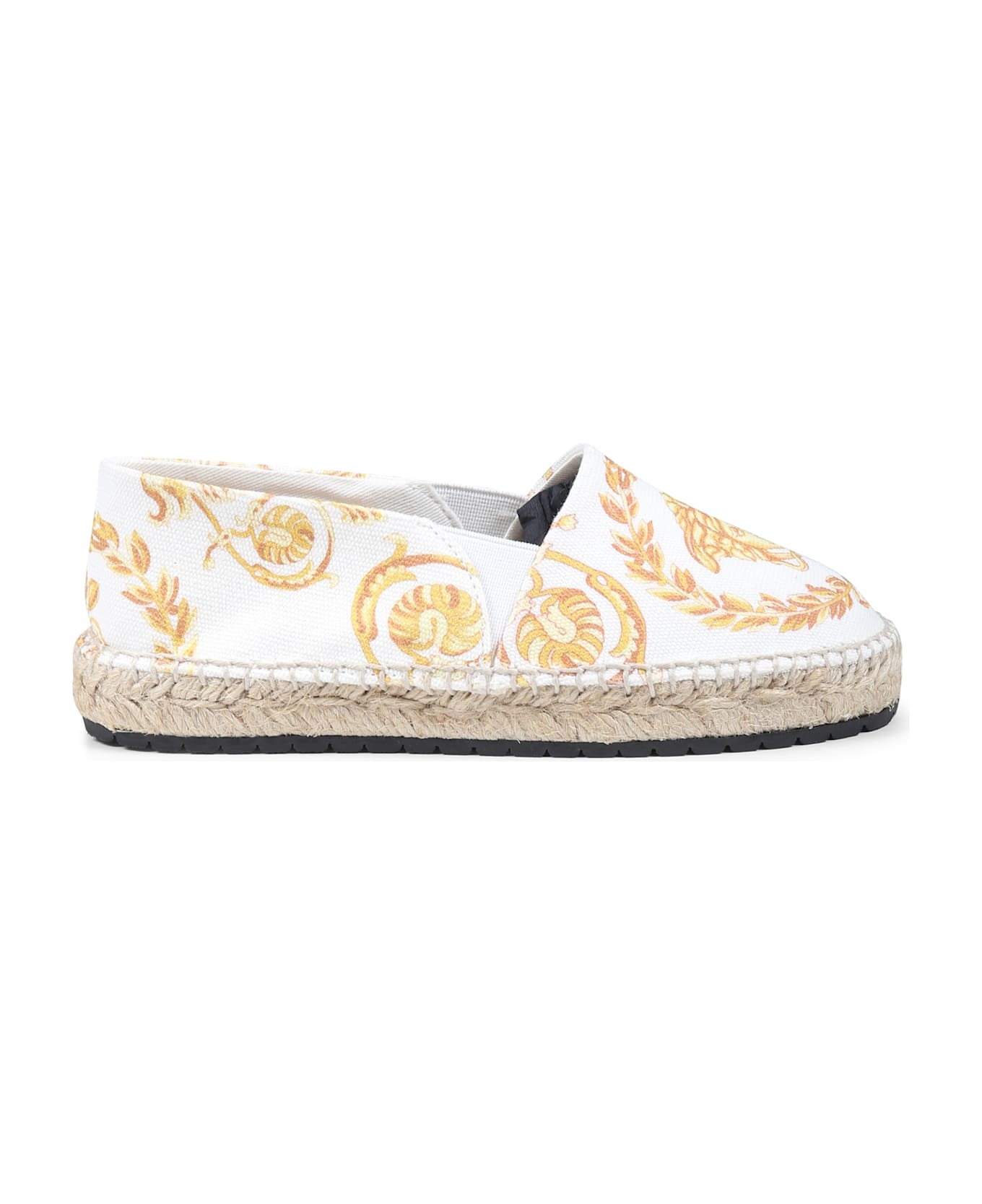 Versace White Espadrilles For Girl With Medusa - White