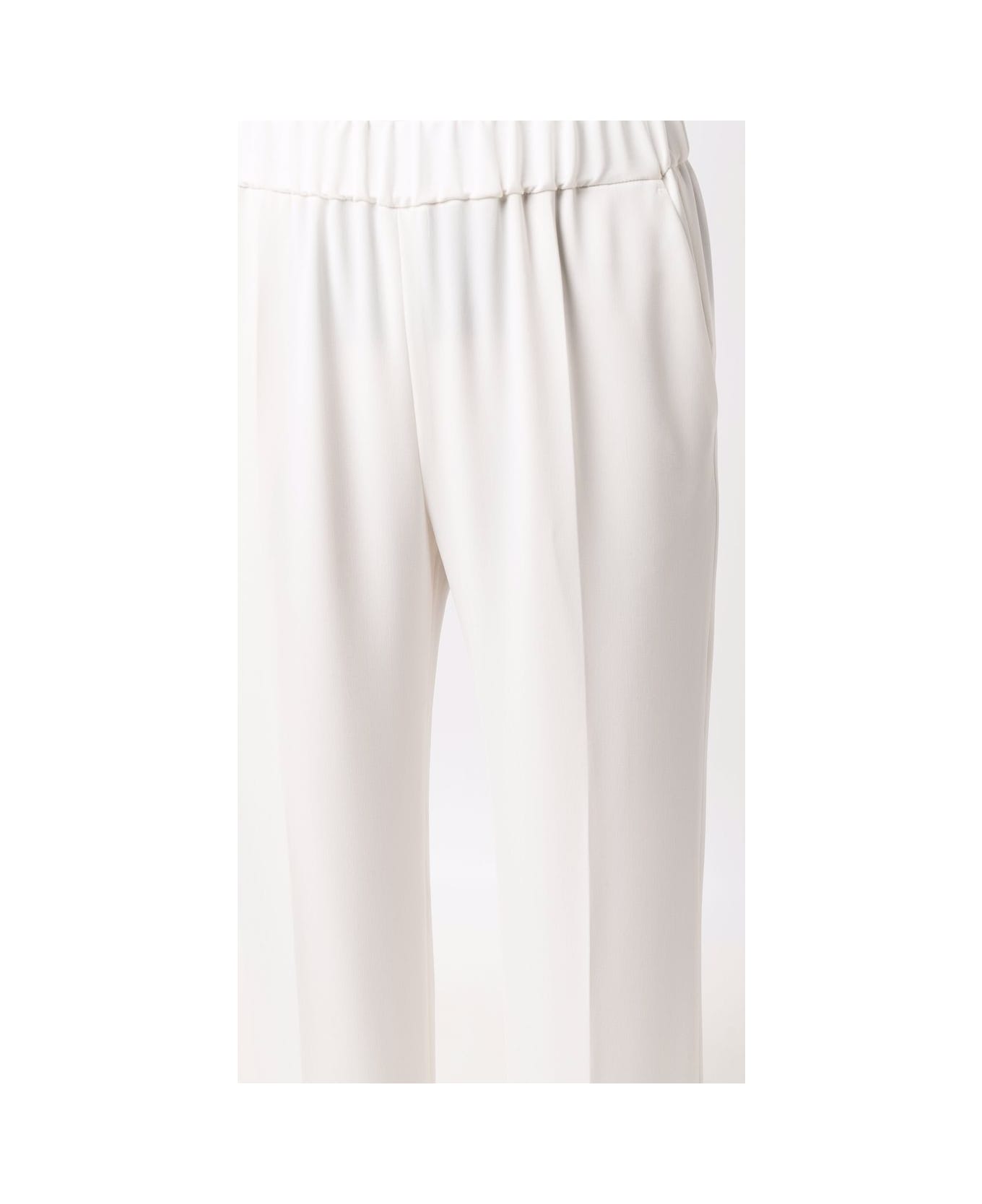 Alberto Biani Cady Elasticated Trousers - White