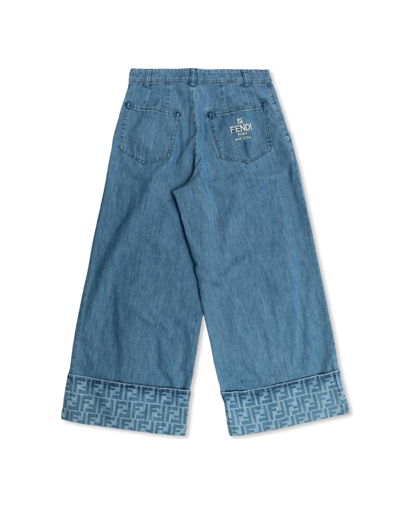 Fendi Kids Wide-leg Jeans - Blue