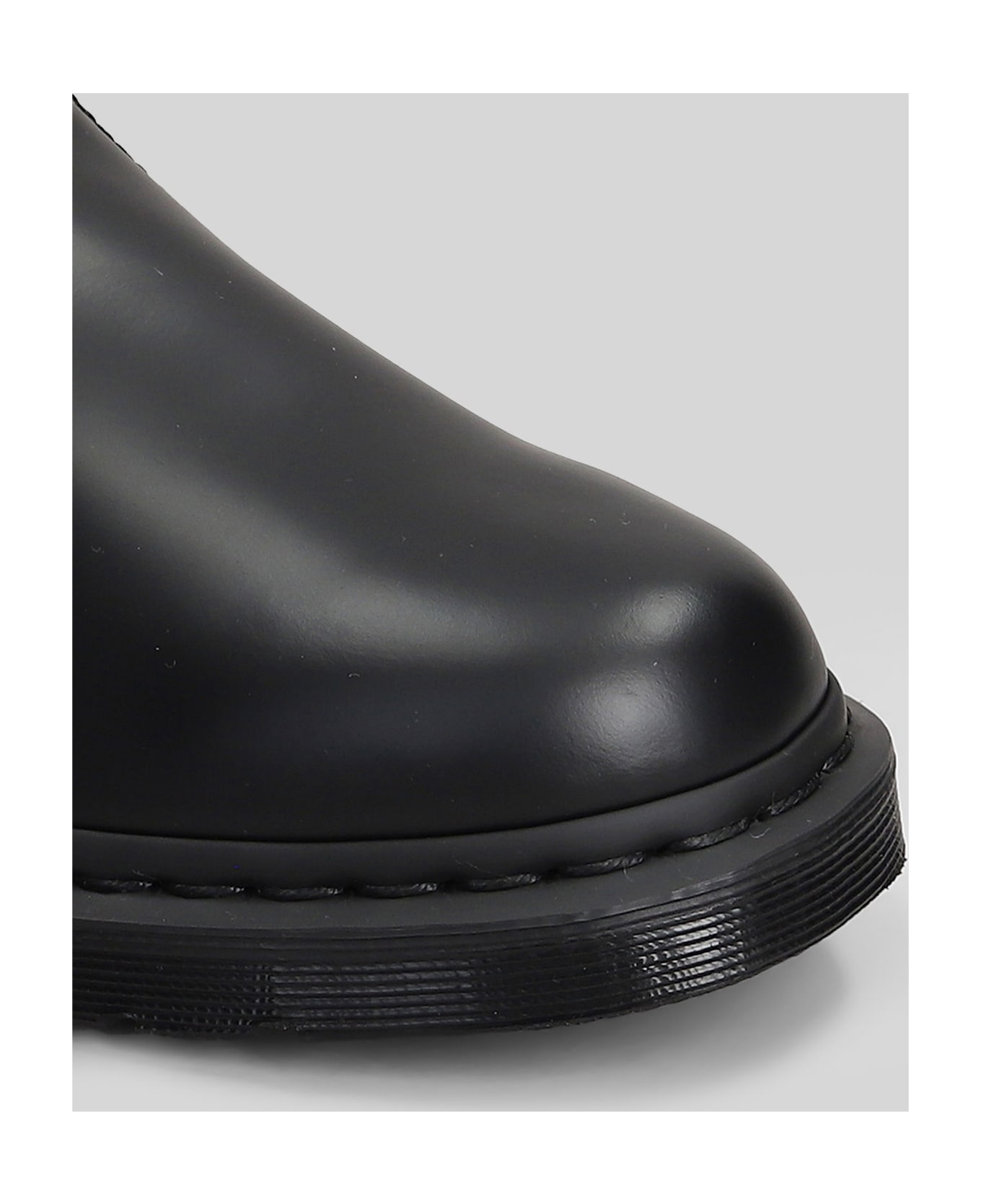Dr. Martens 2976 Mono Combat Boots In Black Leather - black