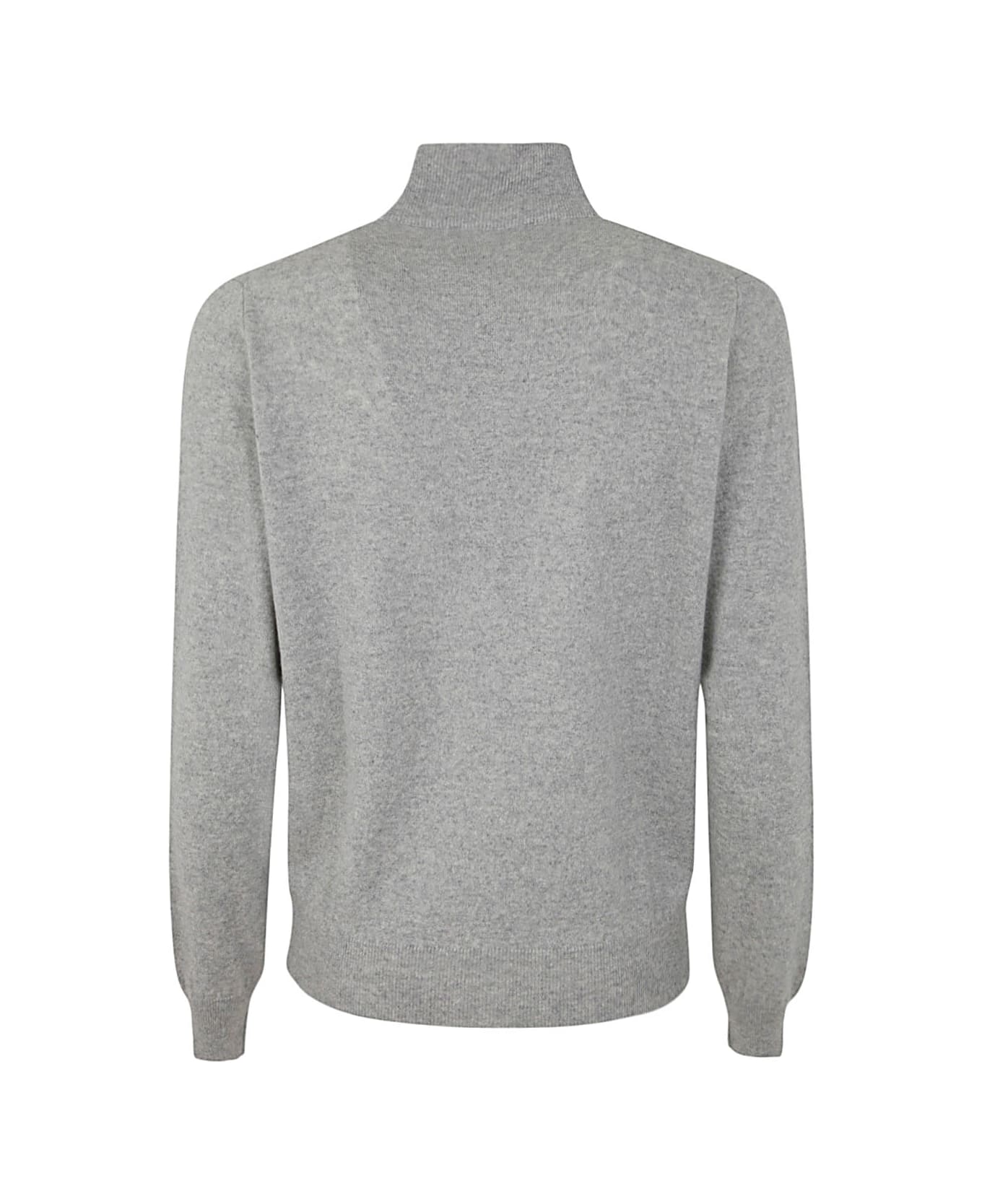 Filippo De Laurentiis Wool Cashmere Long Sleeves Full Zipped Sweater - Pearl