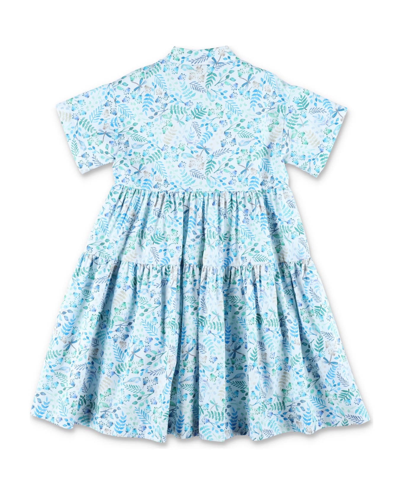 Il Gufo Floral Shirt Dress - L.BLUE