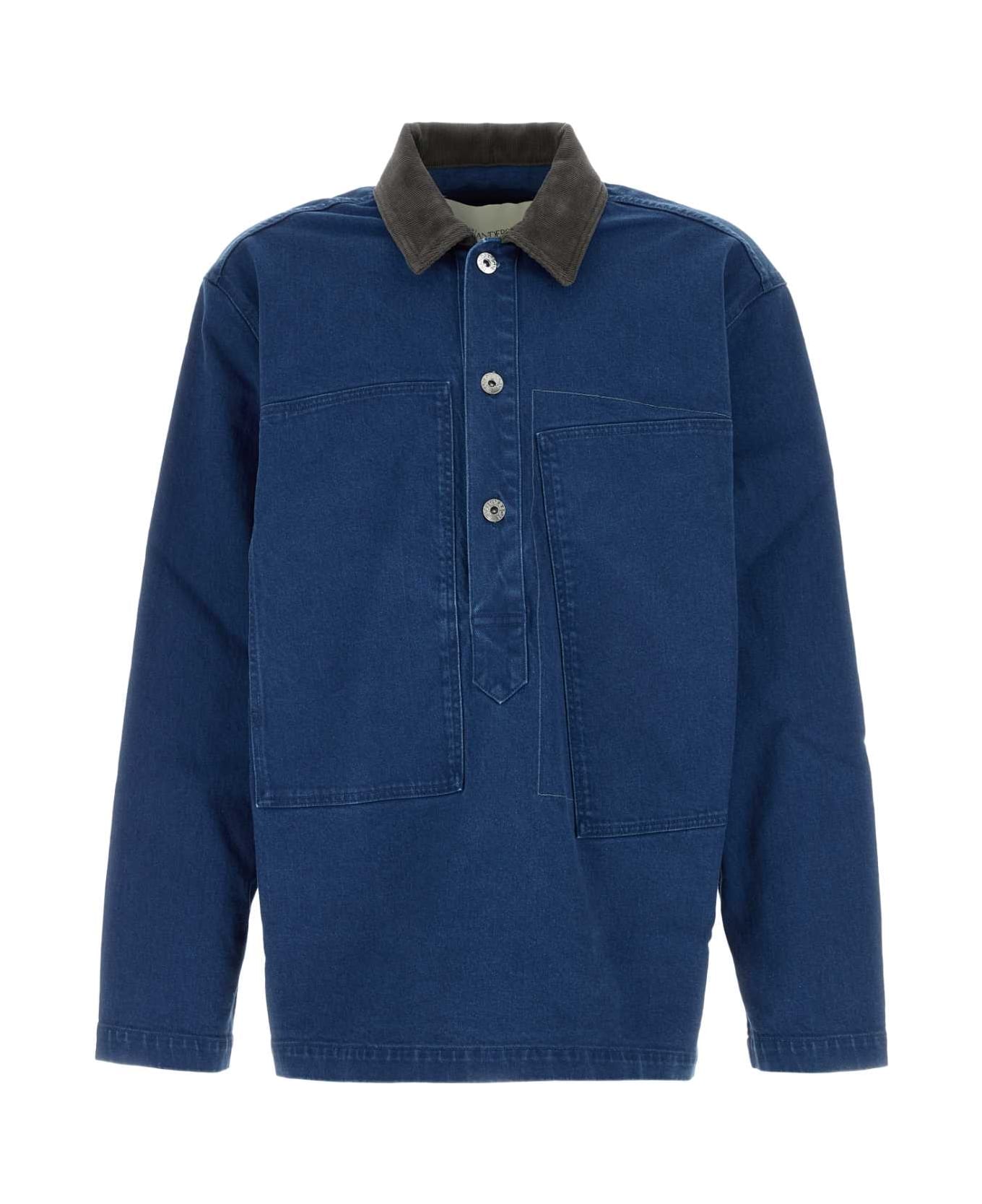 J.W. Anderson Denim Polo Shirt - BRIGHTBLUE