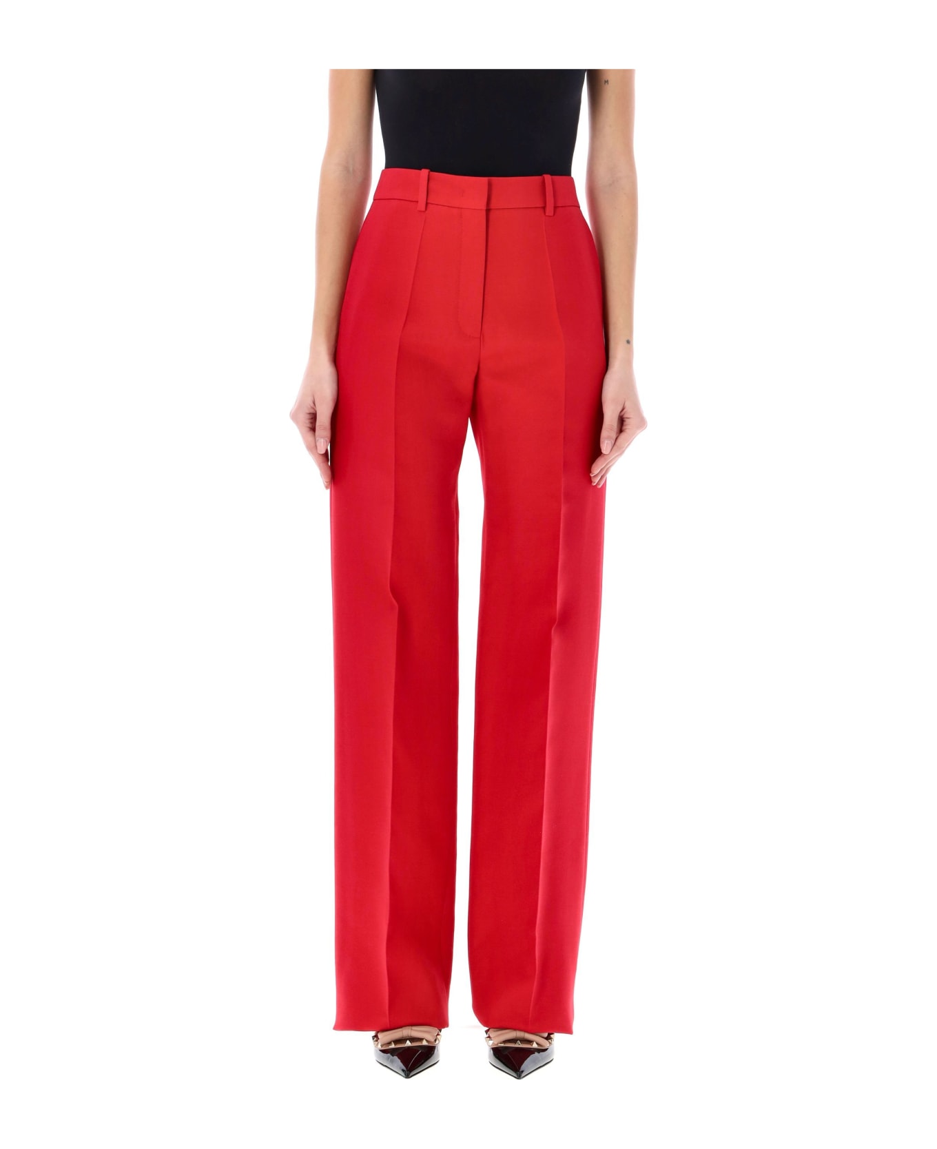 Valentino Garavani Crepe Couture Trousers - RED