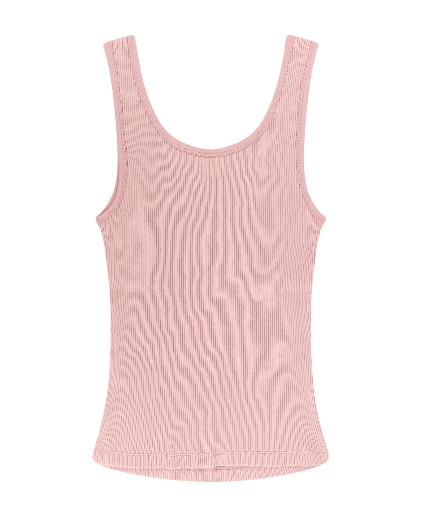 Chloé Ribbed Cotton Top - Smoky Rose