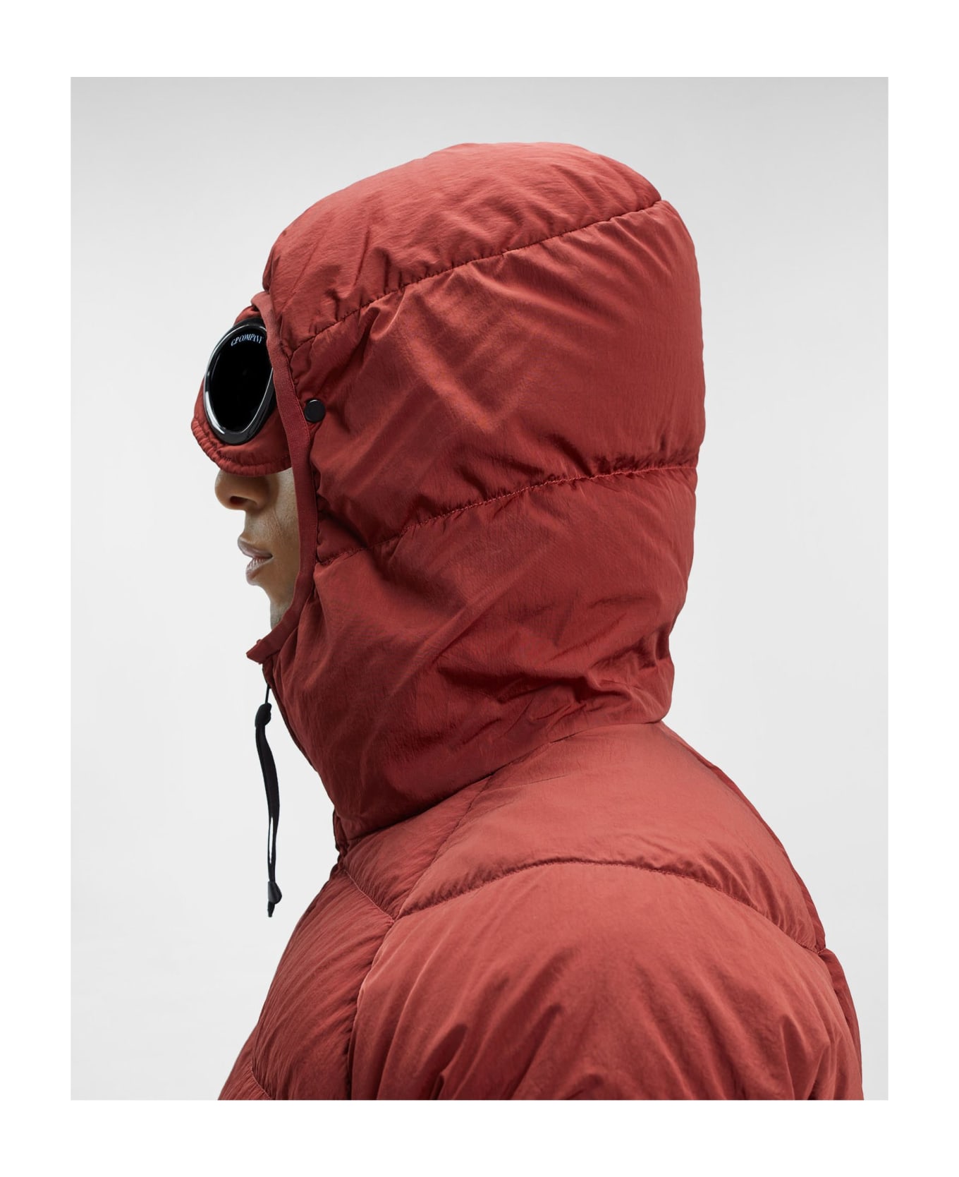 C.P. Company Eco-chrome R Hooded Down Goggle Jacket - Rosso