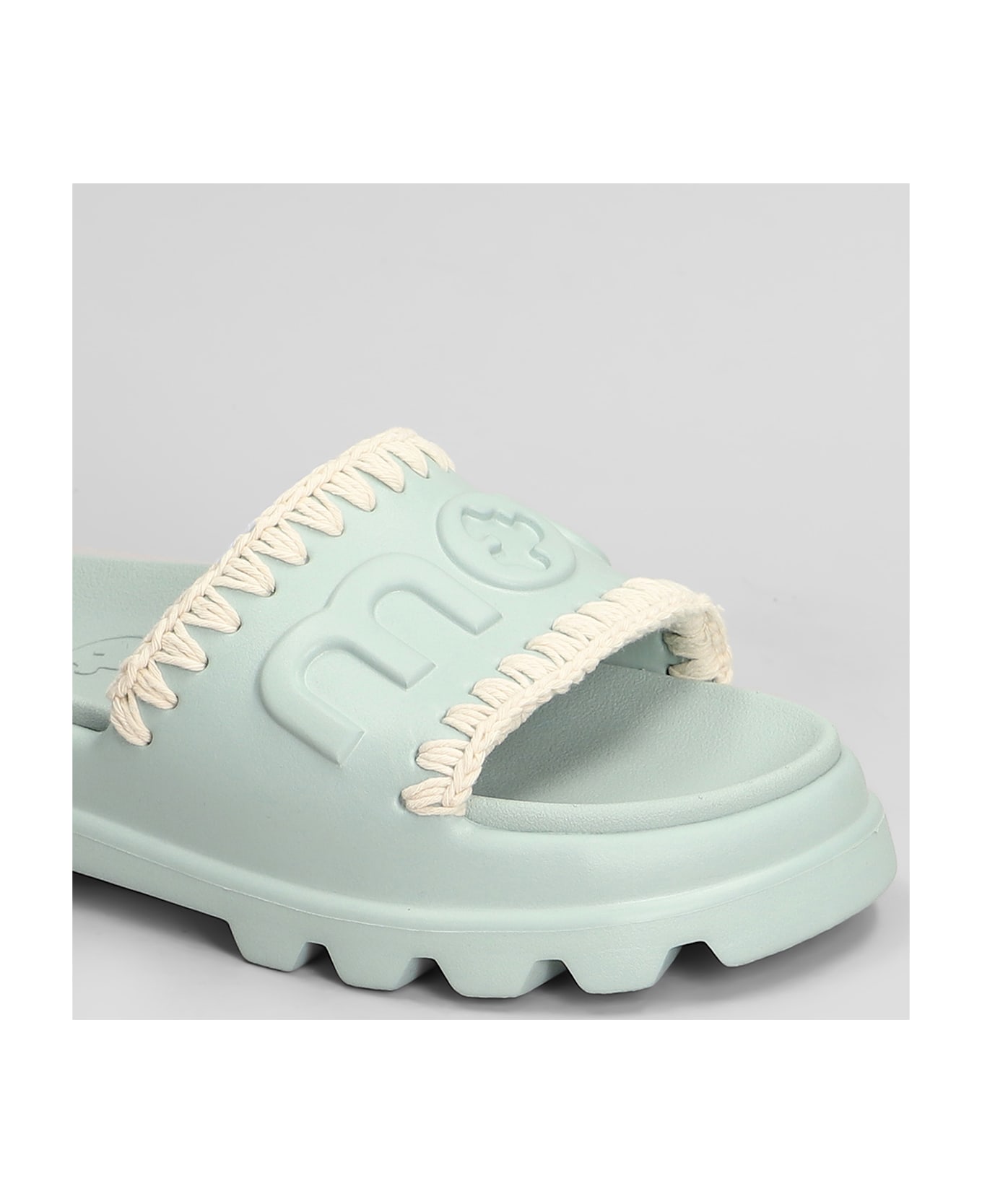 Mou Eva Onepiece Flats In Green Rubber/plasic - green