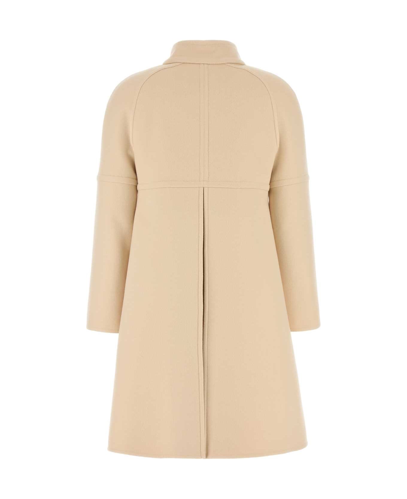Valentino Garavani Cream Wool Coat - BETULLA