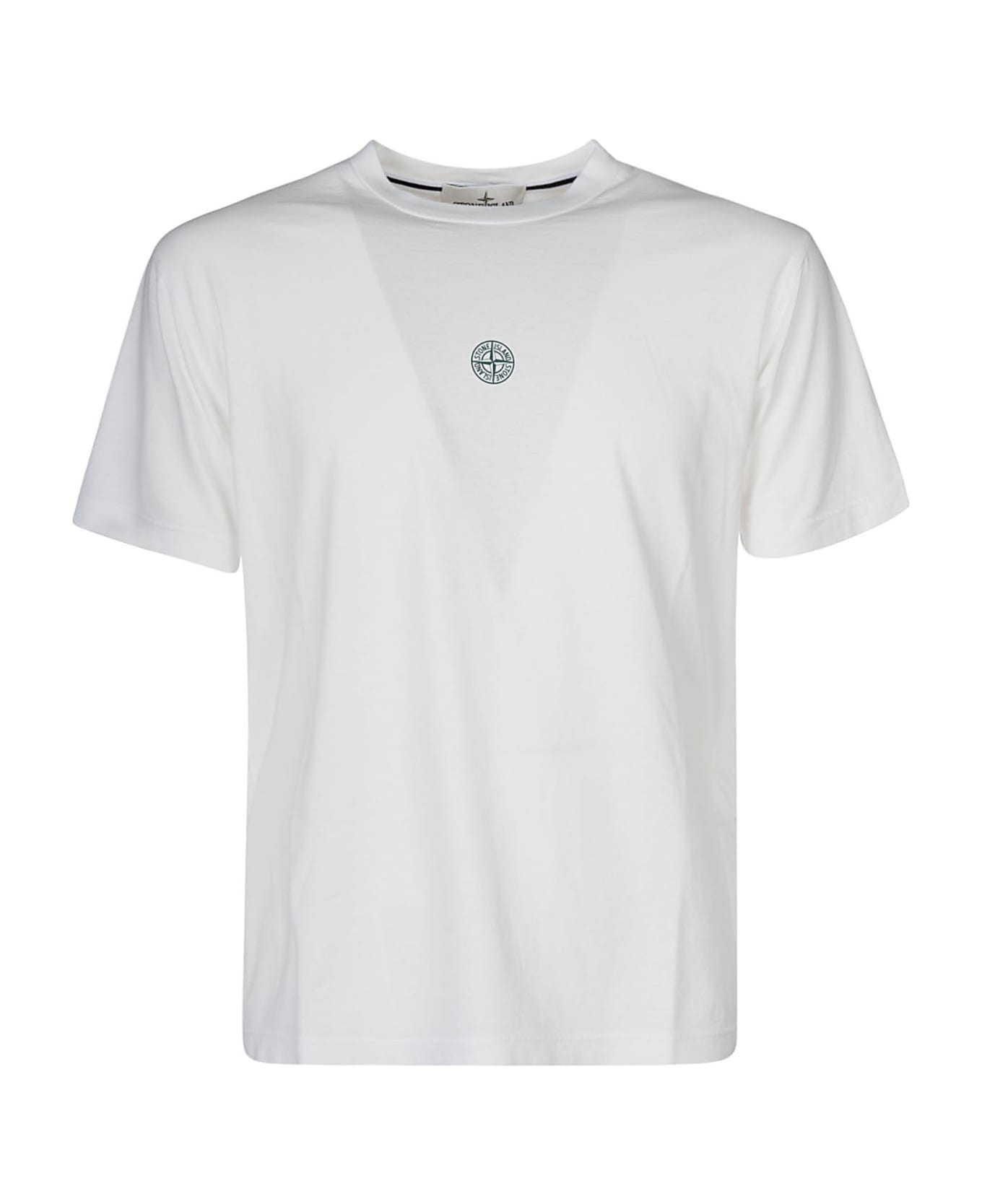 Stone Island Logo Print Regular T-shirt - WHITE