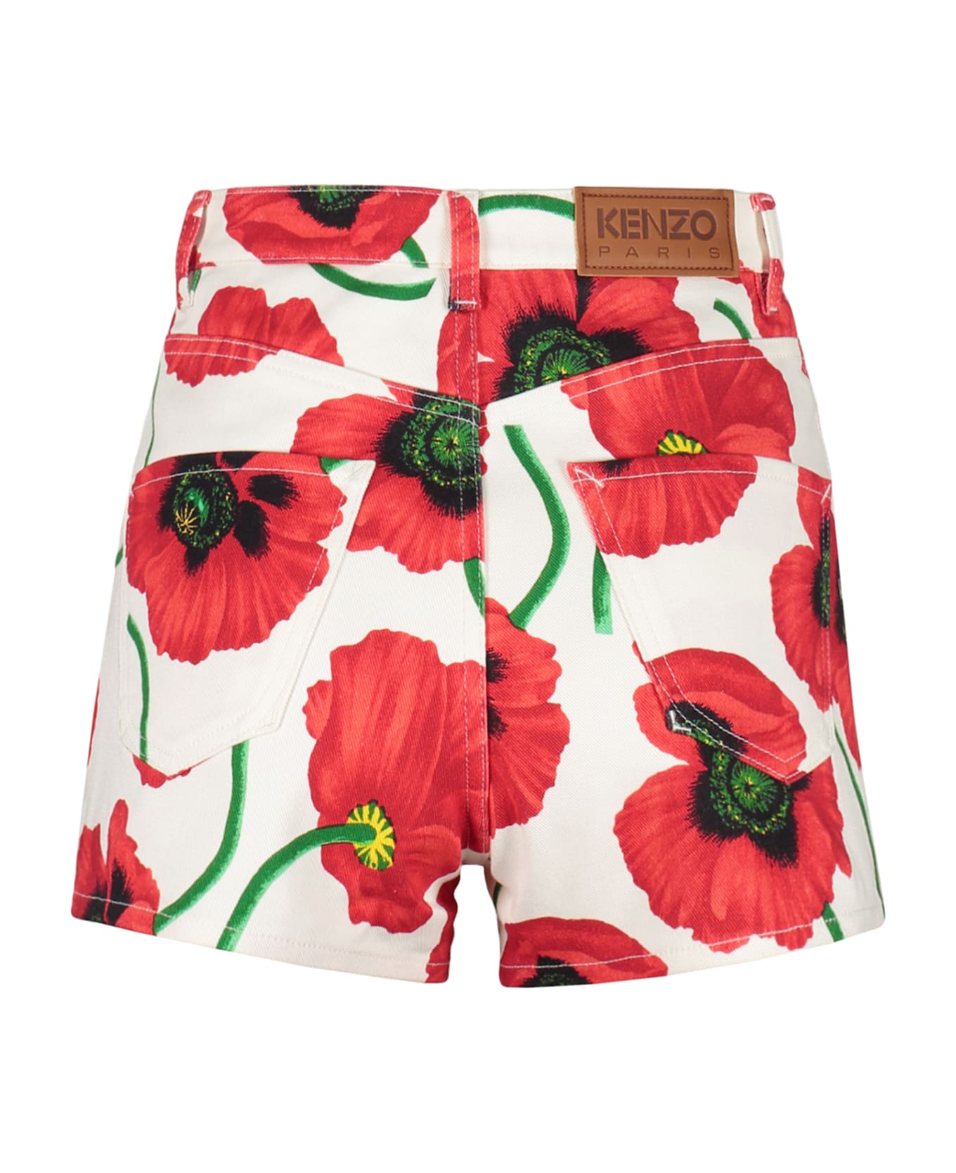 Kenzo High-rise Cut-off Denim Shorts - White