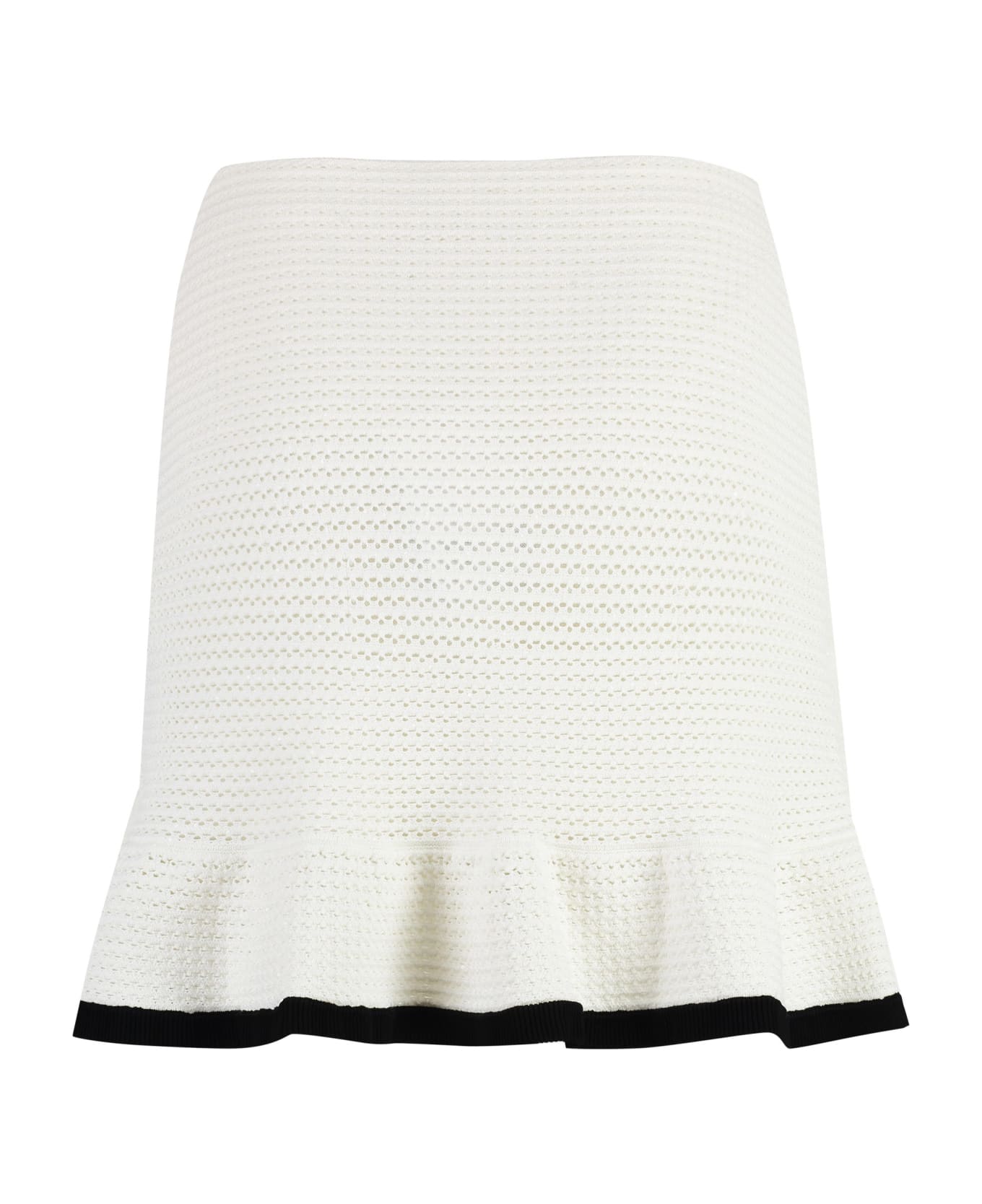 self-portrait Knitted Mini Skirt - White スカート