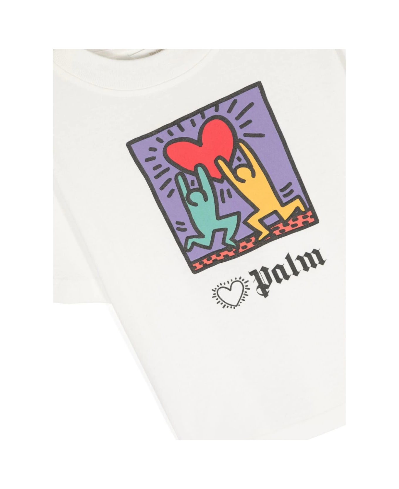Palm Angels Pa X Kh Holding Heart Tee - Off White