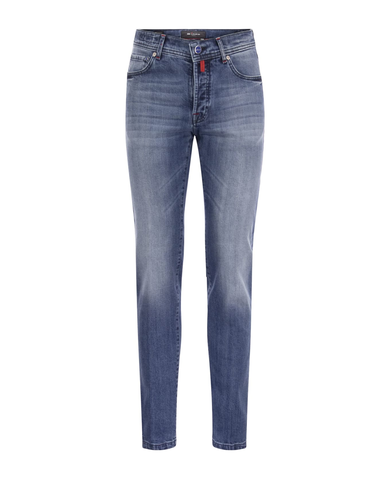 Kiton 5-pocket Cotton Jeans - Medium Denim
