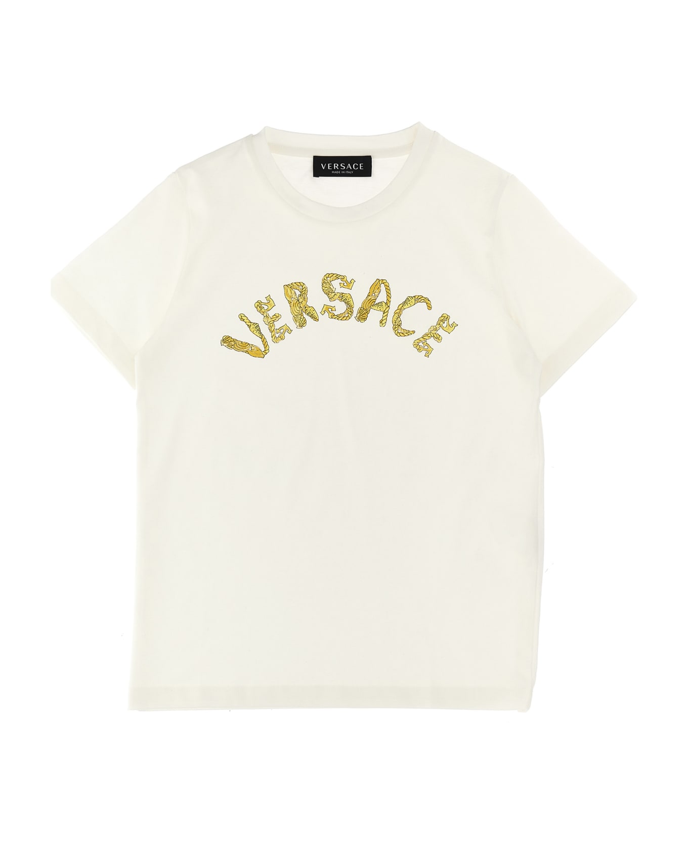 Young Versace La Vacanza Capsule Logo Print T-shirt - WHITE