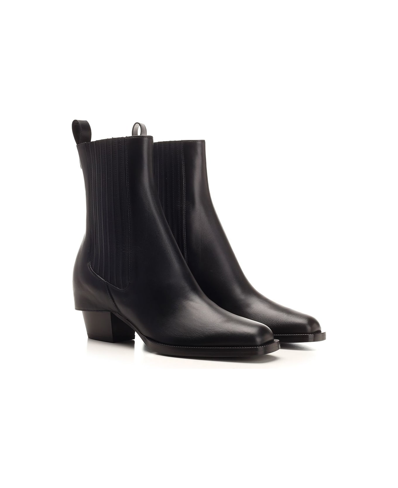 Fendi Leather Ankle Boots - Black