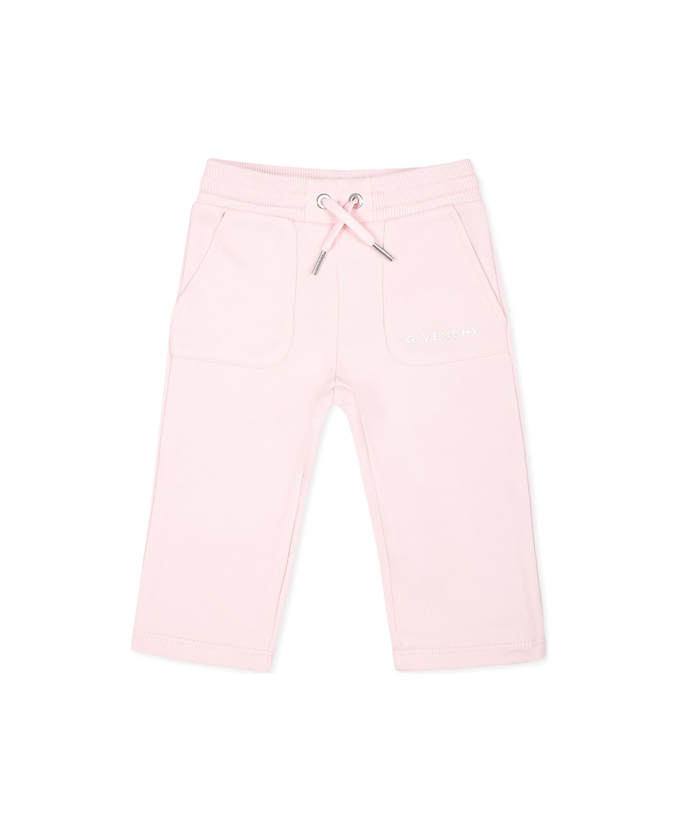 Givenchy Pink Trousers For Baby Girl With Logo And Iconic 4g Motif - Pink