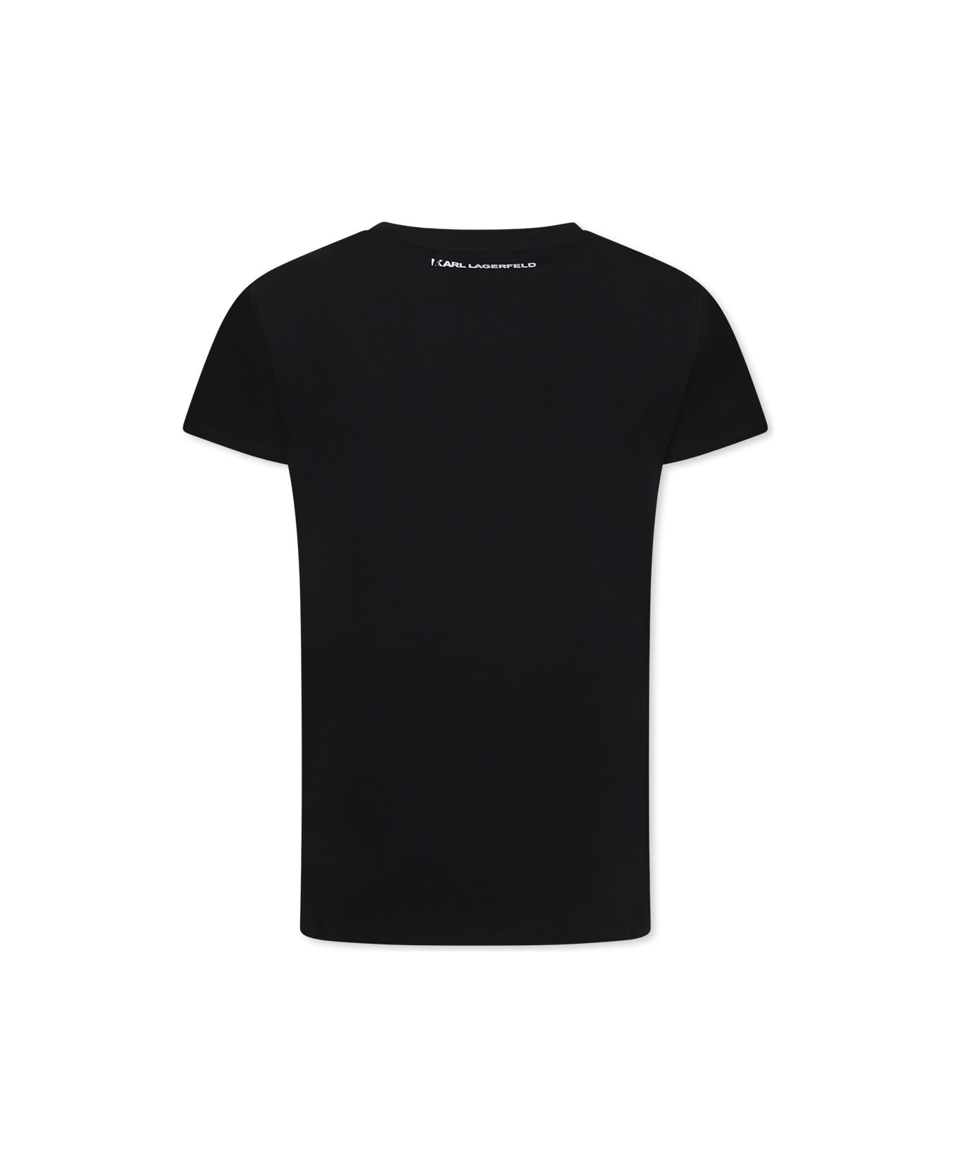 Karl Lagerfeld Kids Black T-shirt For Girl With Choupette - Black