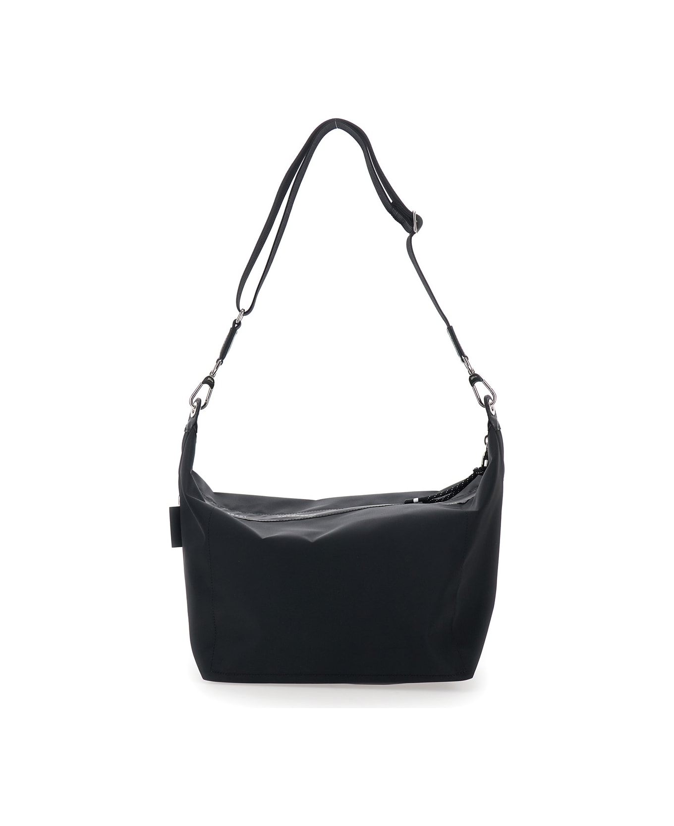 Longchamp 'le Pilage Energy' Black Medium Crossbody Bag With Adjustable And Removable Shoulder Strap And Logo On The Front In Tech Fabric Woman - Black