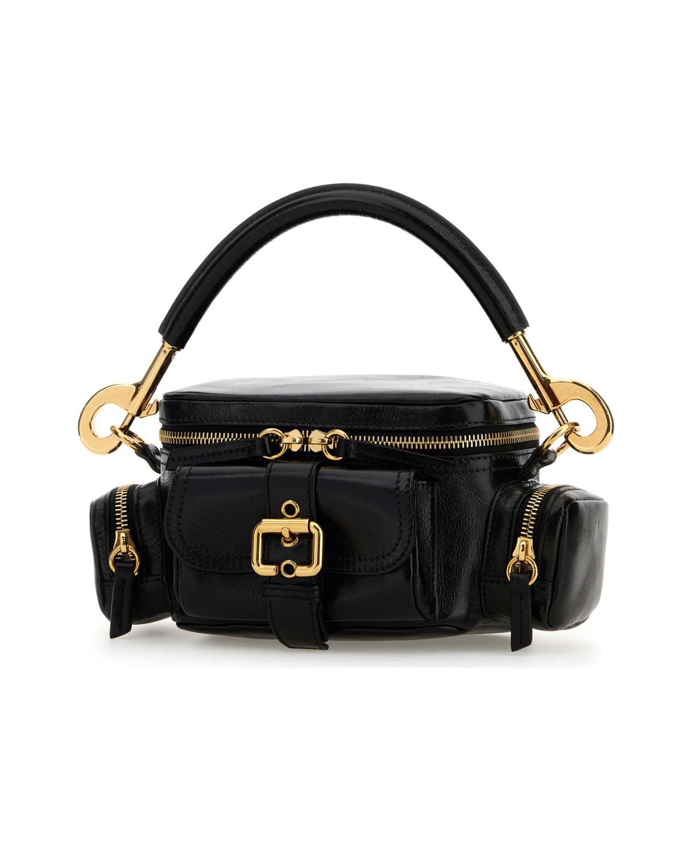 Chloé Black Leather Small Camera Bag Handbag - Black