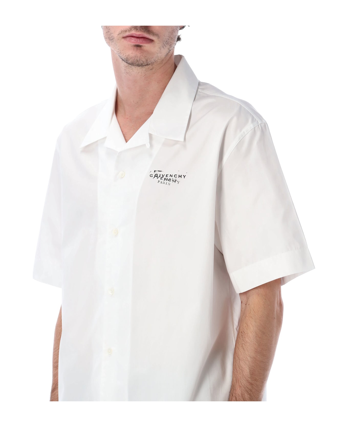 Givenchy Poplin Shirt With Stamp Print - WHITE