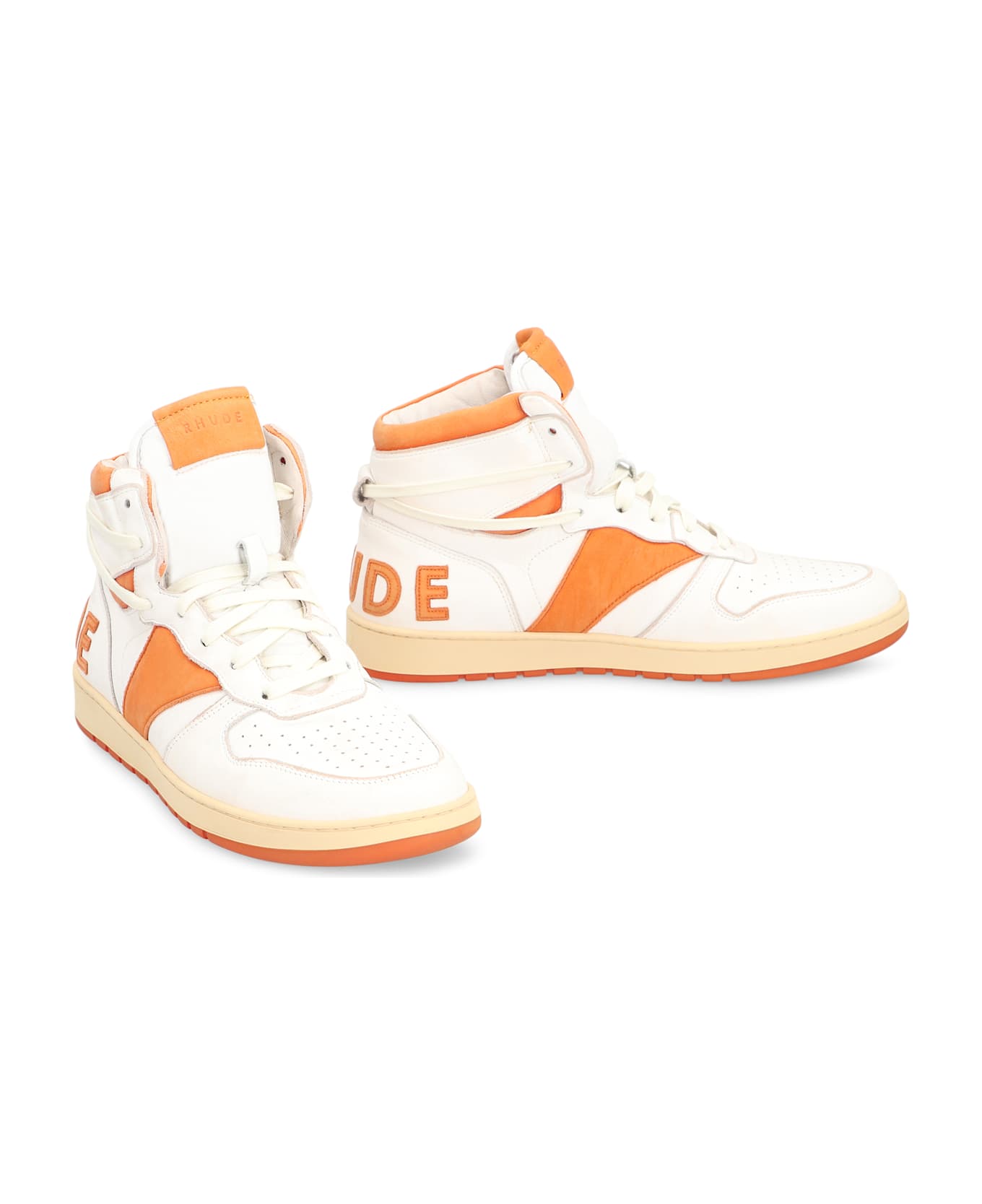 Rhude Rhecess Leather High-top Sneakers - White