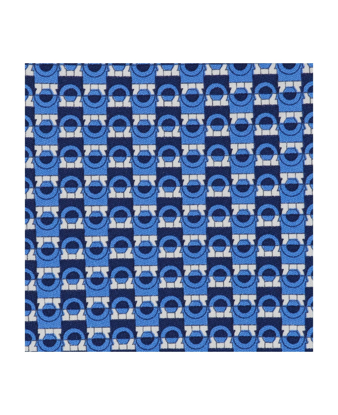 Ferragamo Silk Tie With Geometric Pattern - Blue