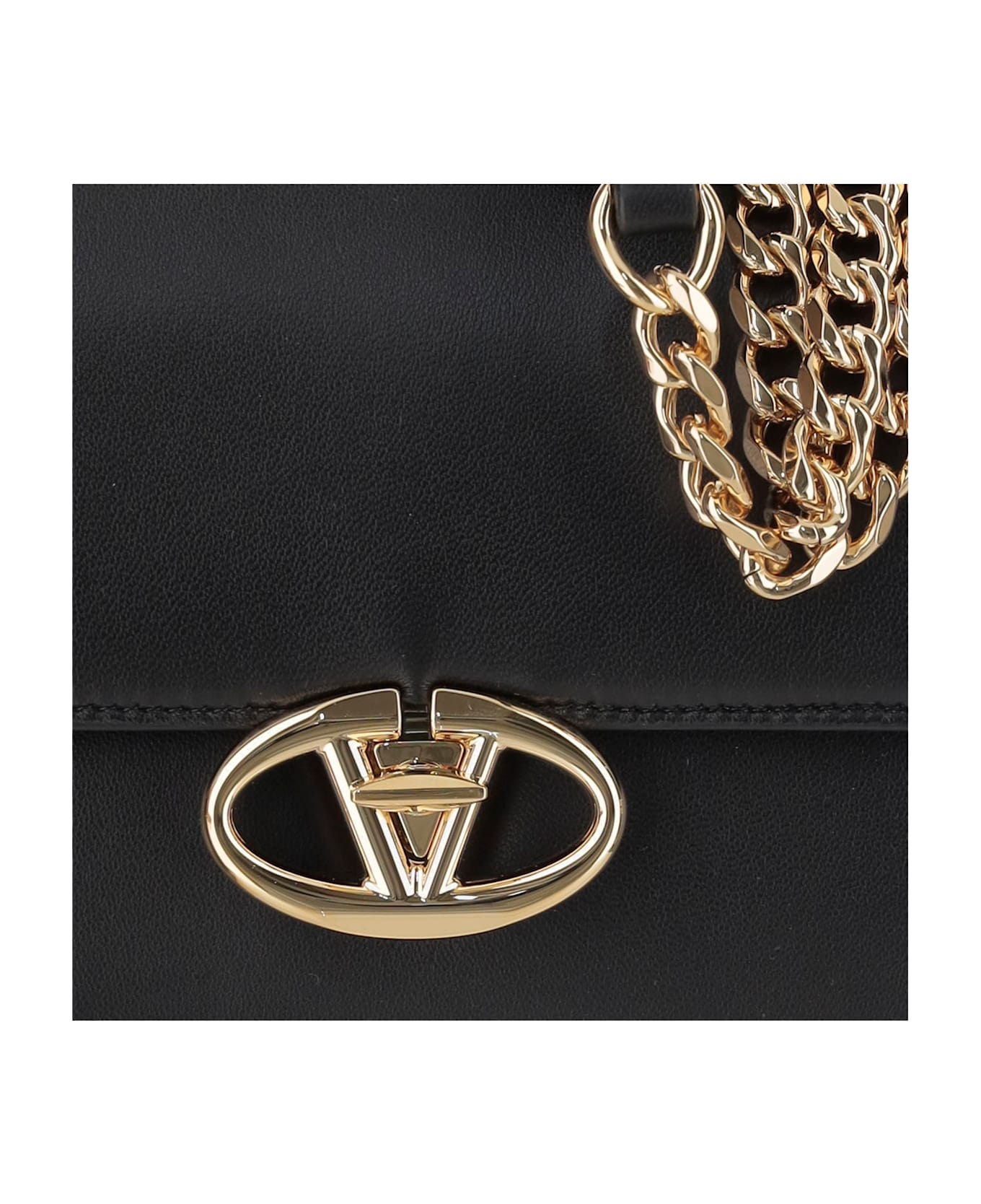 Valentino Garavani Vlogo Locker Shoulder Bag - Black