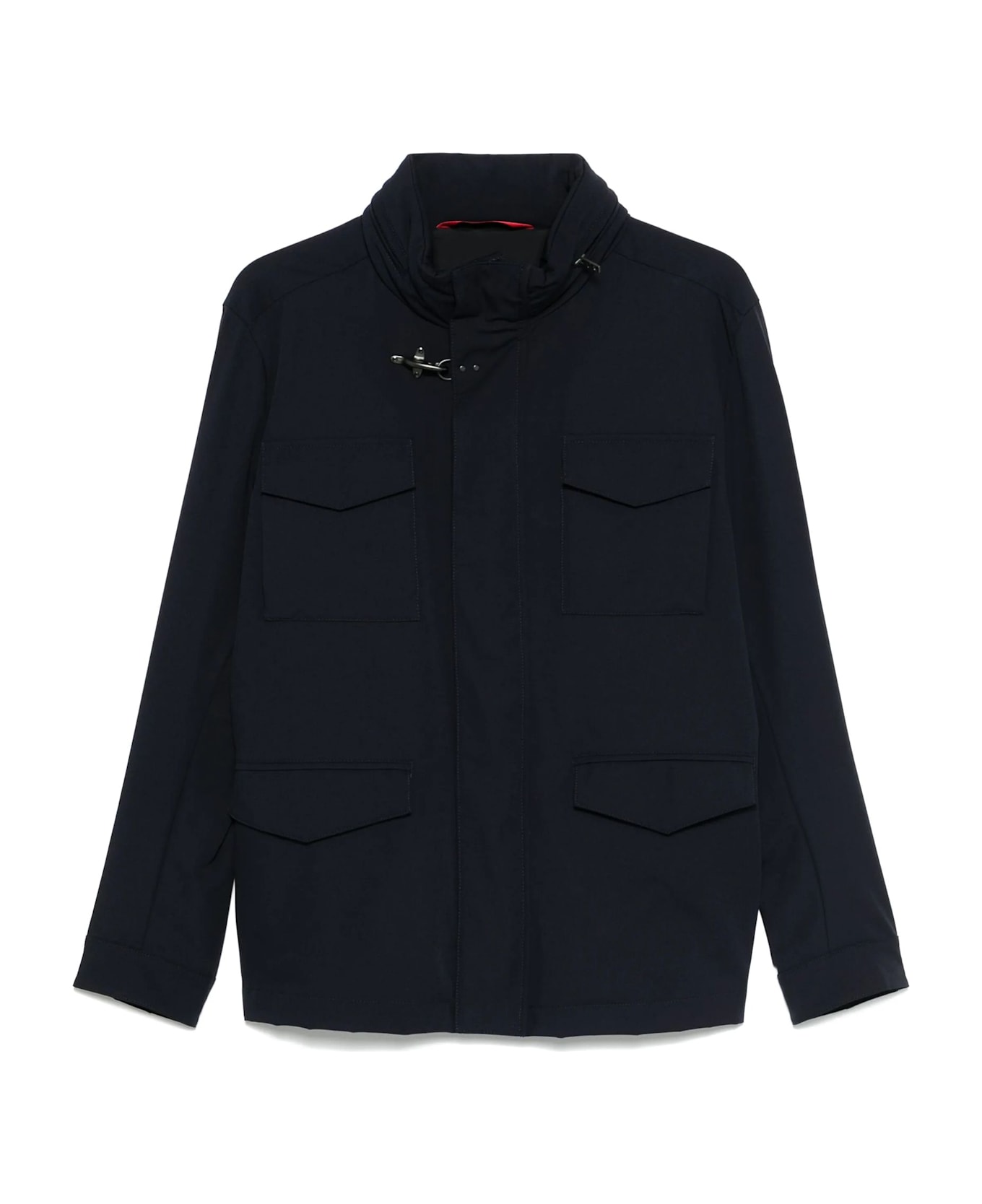 Fay Short Nylon Stretch Field Jacket - Blue