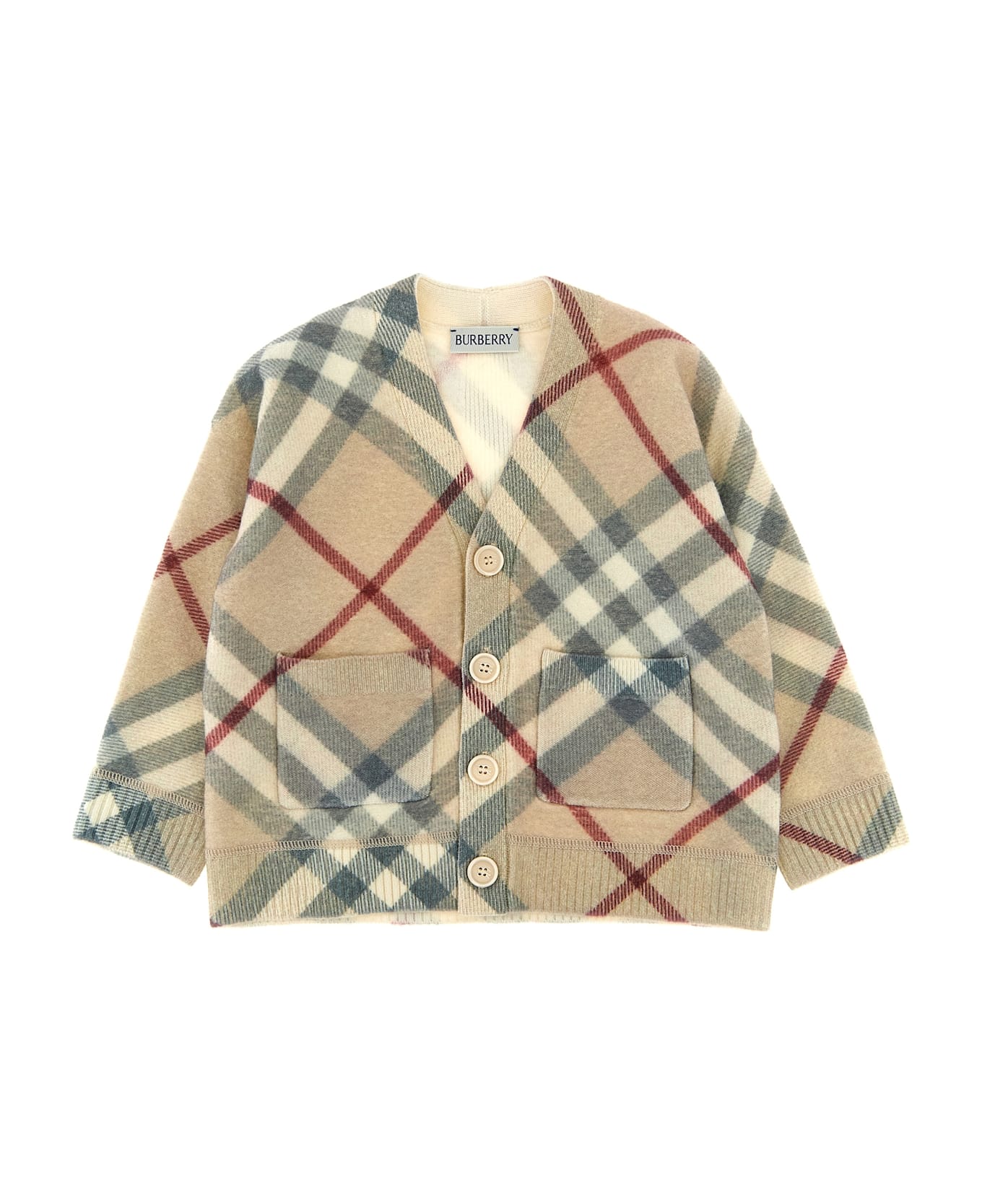 Burberry Check Cardigan - Beige