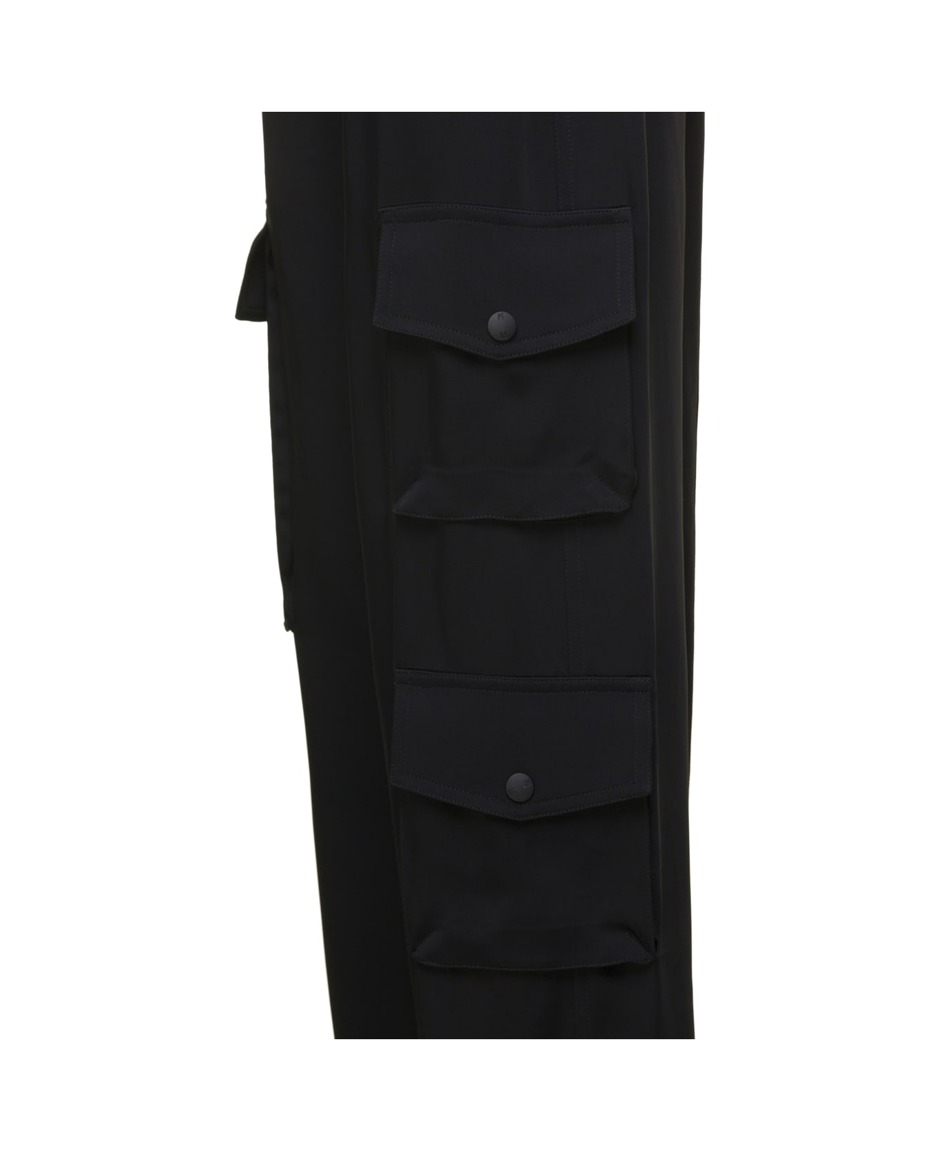 PT01 Black Giselle Cargo Pants In Viscose Woman - Black