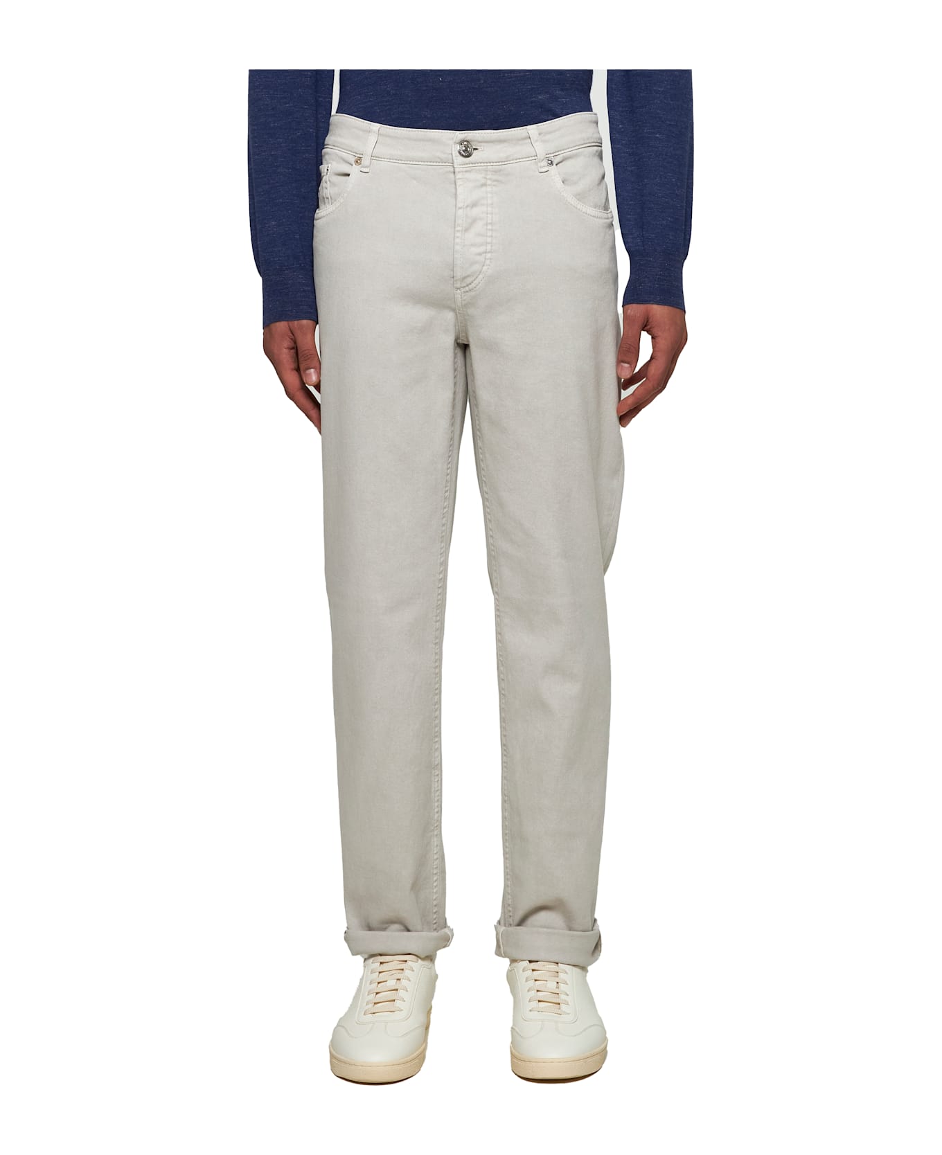 Brunello Cucinelli Light Grey Denim Jeans - JUTA
