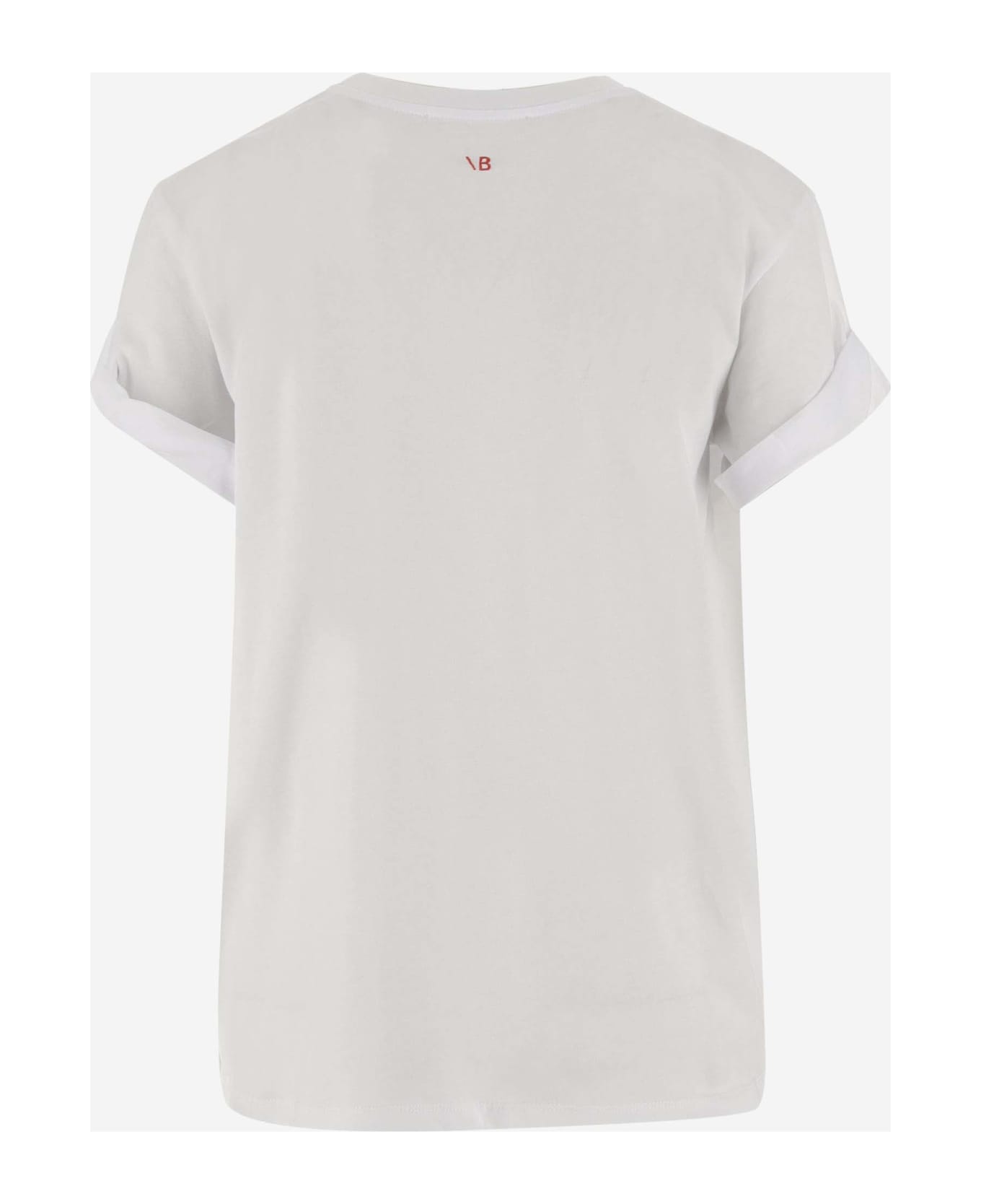Victoria Beckham Cotton T-shirt With Print - White