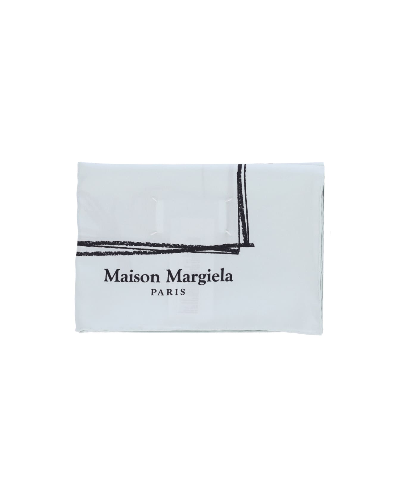 Maison Margiela 'numeric' Silk Scarf - Light Blue