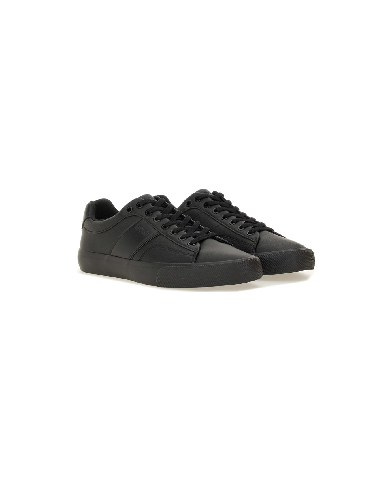 Hugo Boss Leather Sneaker - BLACK