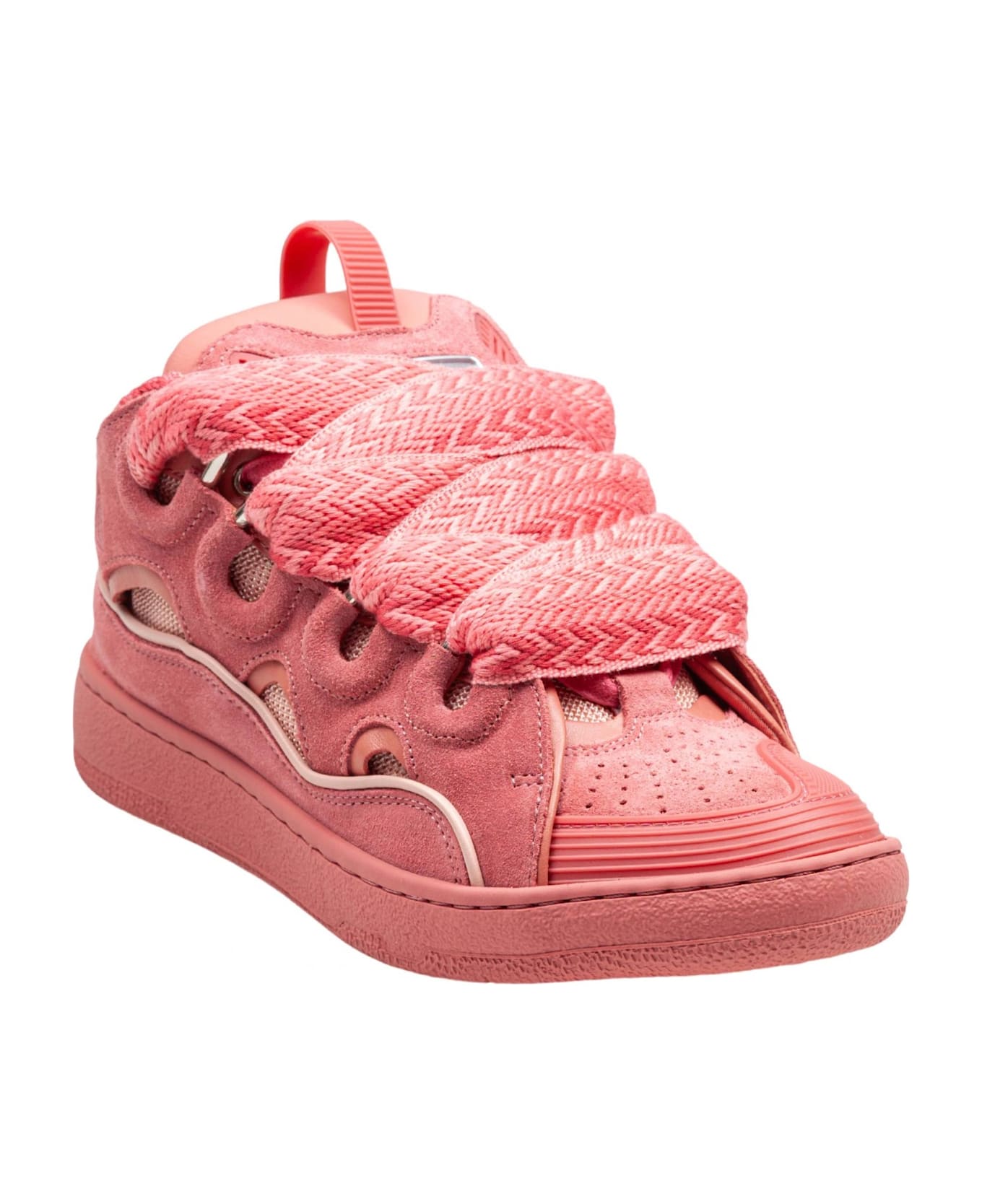 Lanvin Curb Suede Sneakers Pink Color - LITCHI