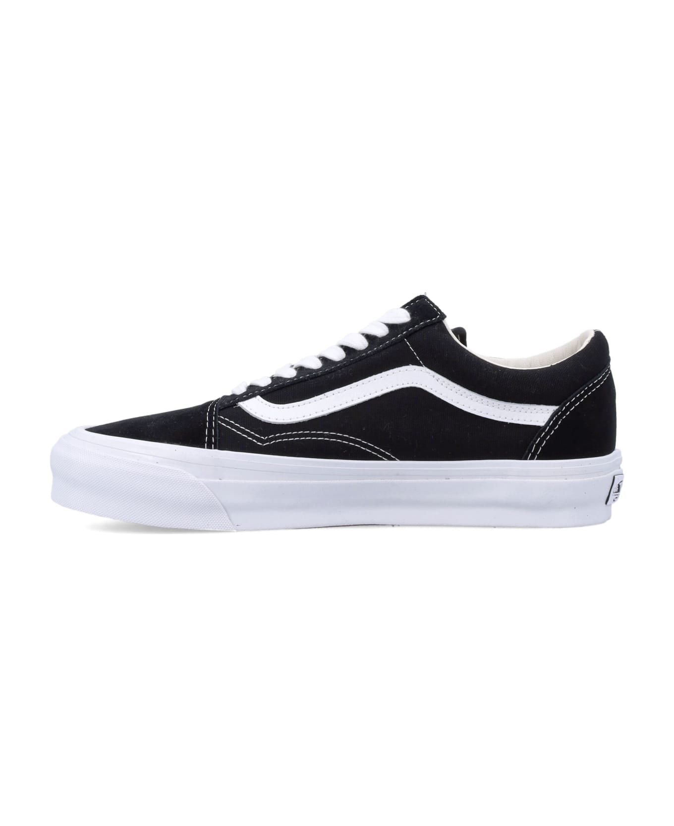 Vans Black Canvas Old Skool Shoes - BLACK WHITE