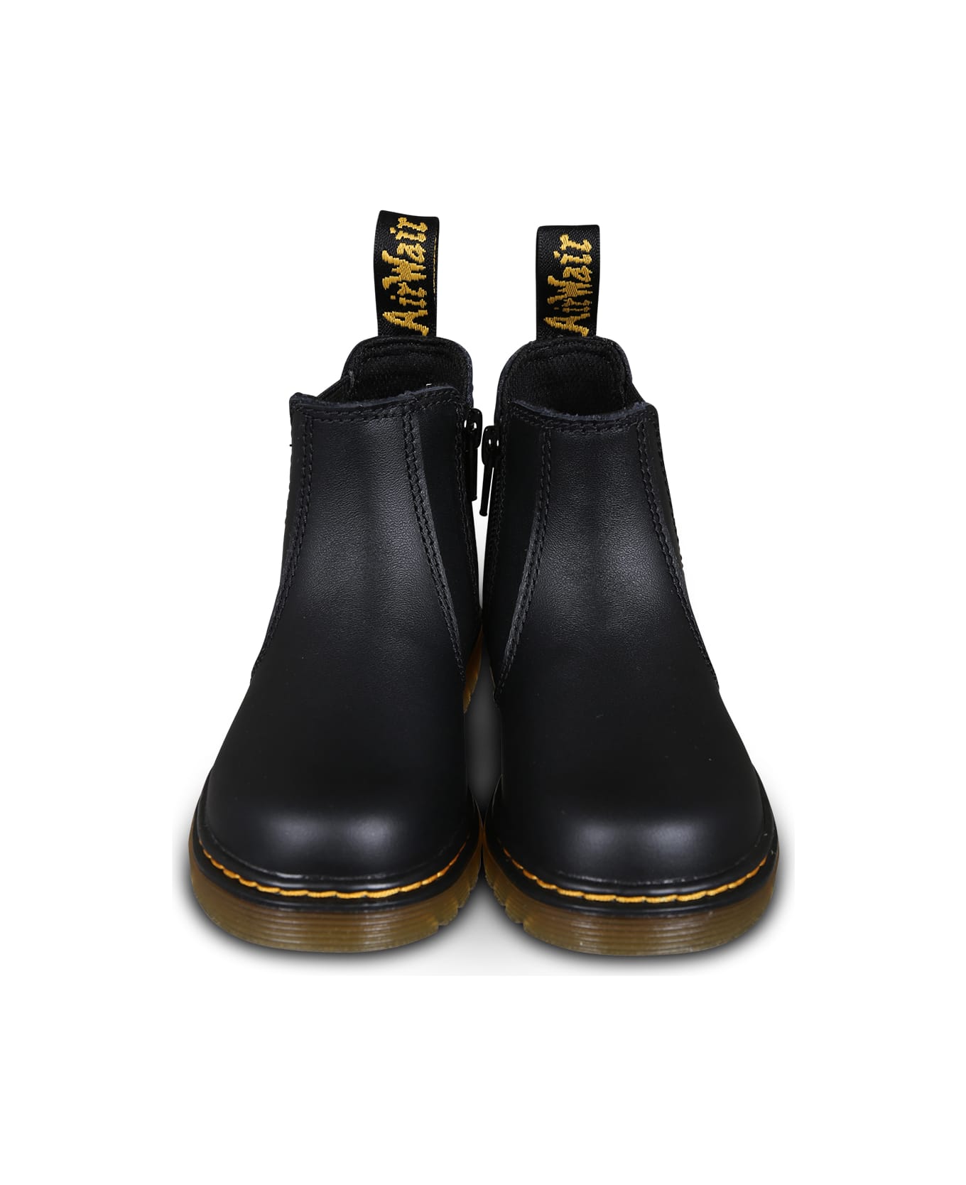 Dr. Martens 2676 Black Ankle Boots For Kids With Logo - Black