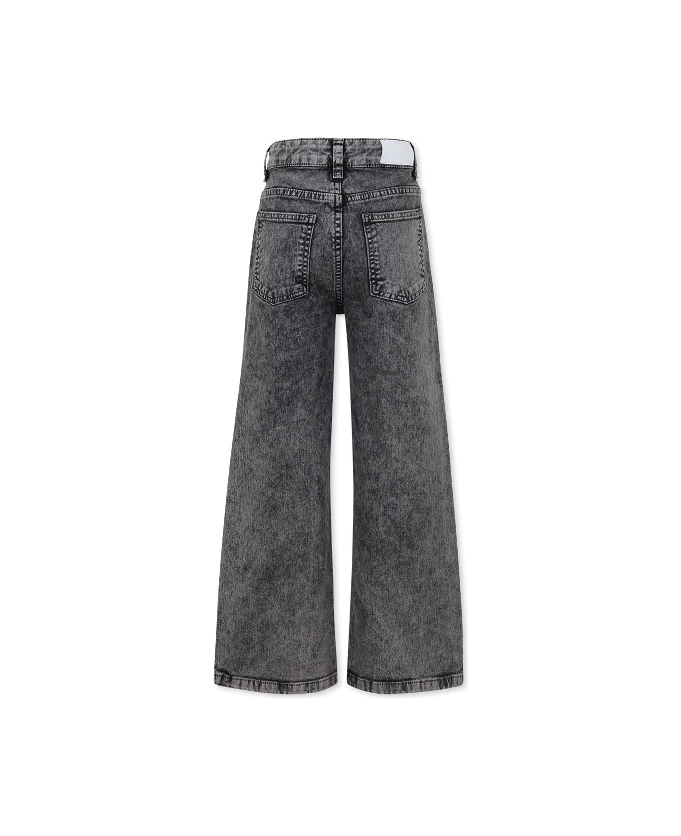 MSGM Grey Jeans For Girl With Rhinestones - Grey